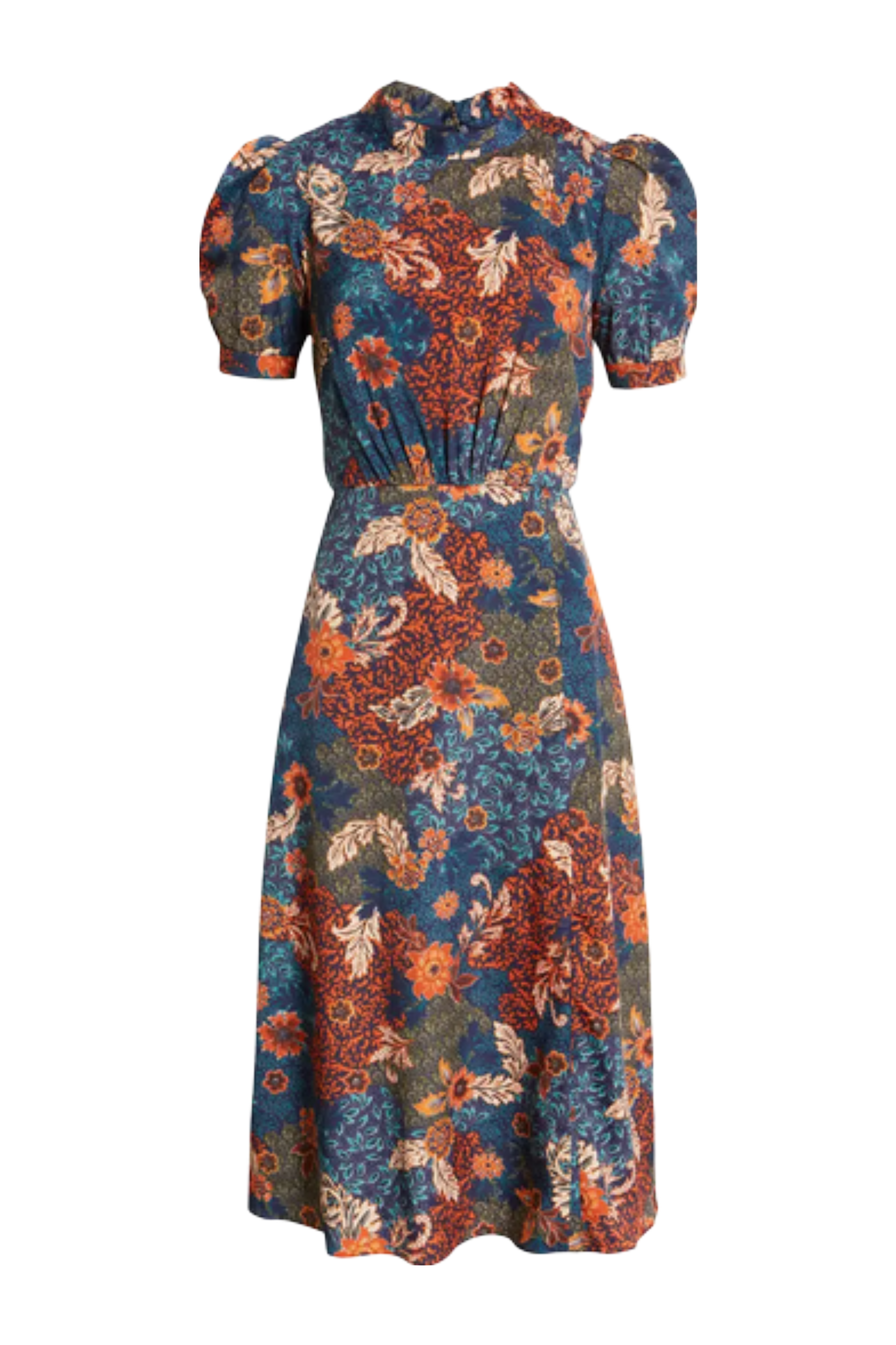 Julia Jordon | Floral Puff Sleeve A-Line Midi Dress