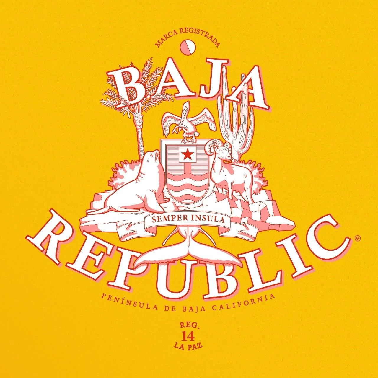 Escudo de Armas
Flora &amp; Fauna Representativos
de la Pen&iacute;nsula de Baja California 
Semper &Iacute;nsula (Siempre Isla)
#thespiritofbajarepublic 
#keepbajabaja
#coatofarms