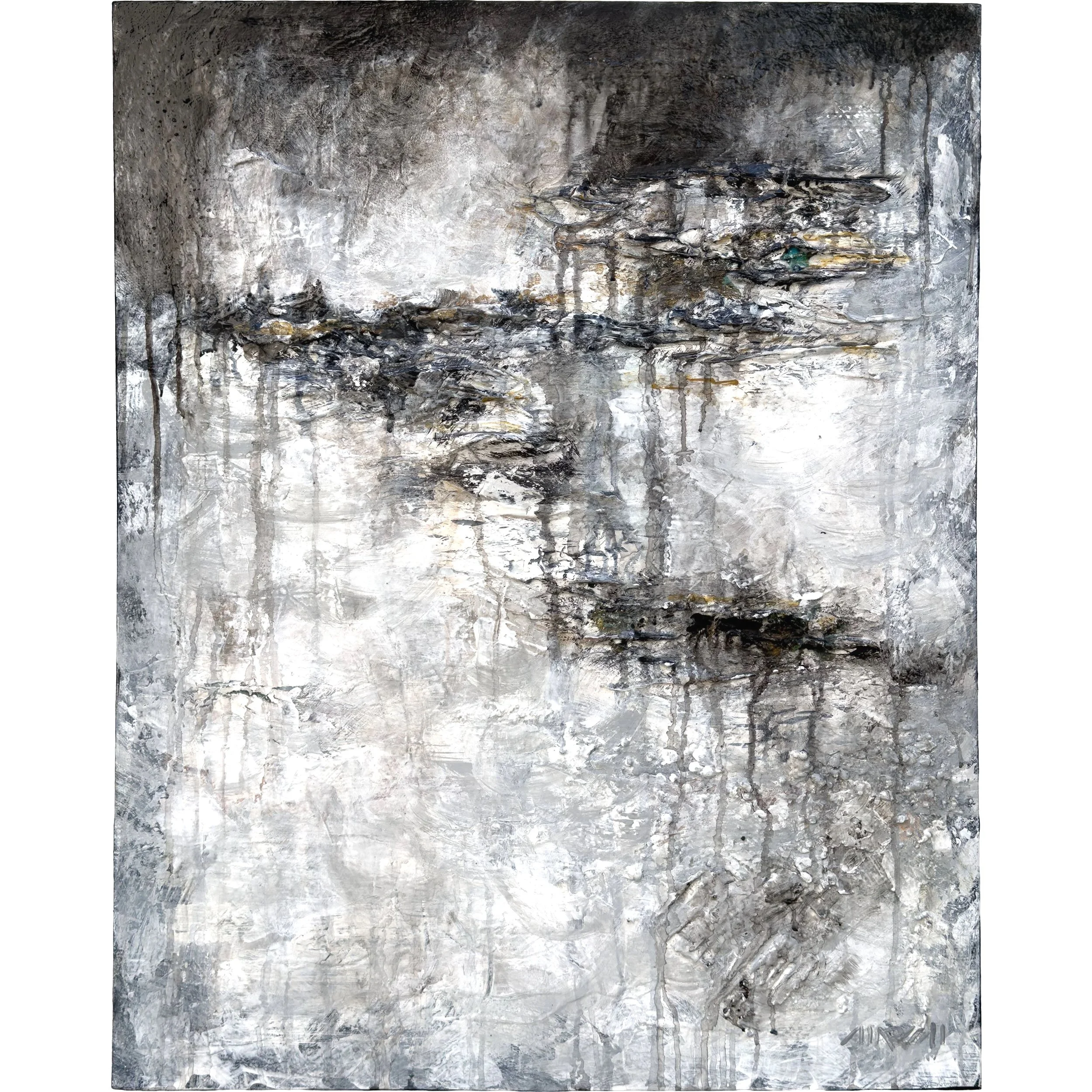 Strataform #73004, 30 x 24 x 2 inches, plaster, modeling media, paper, acrylic on canvas