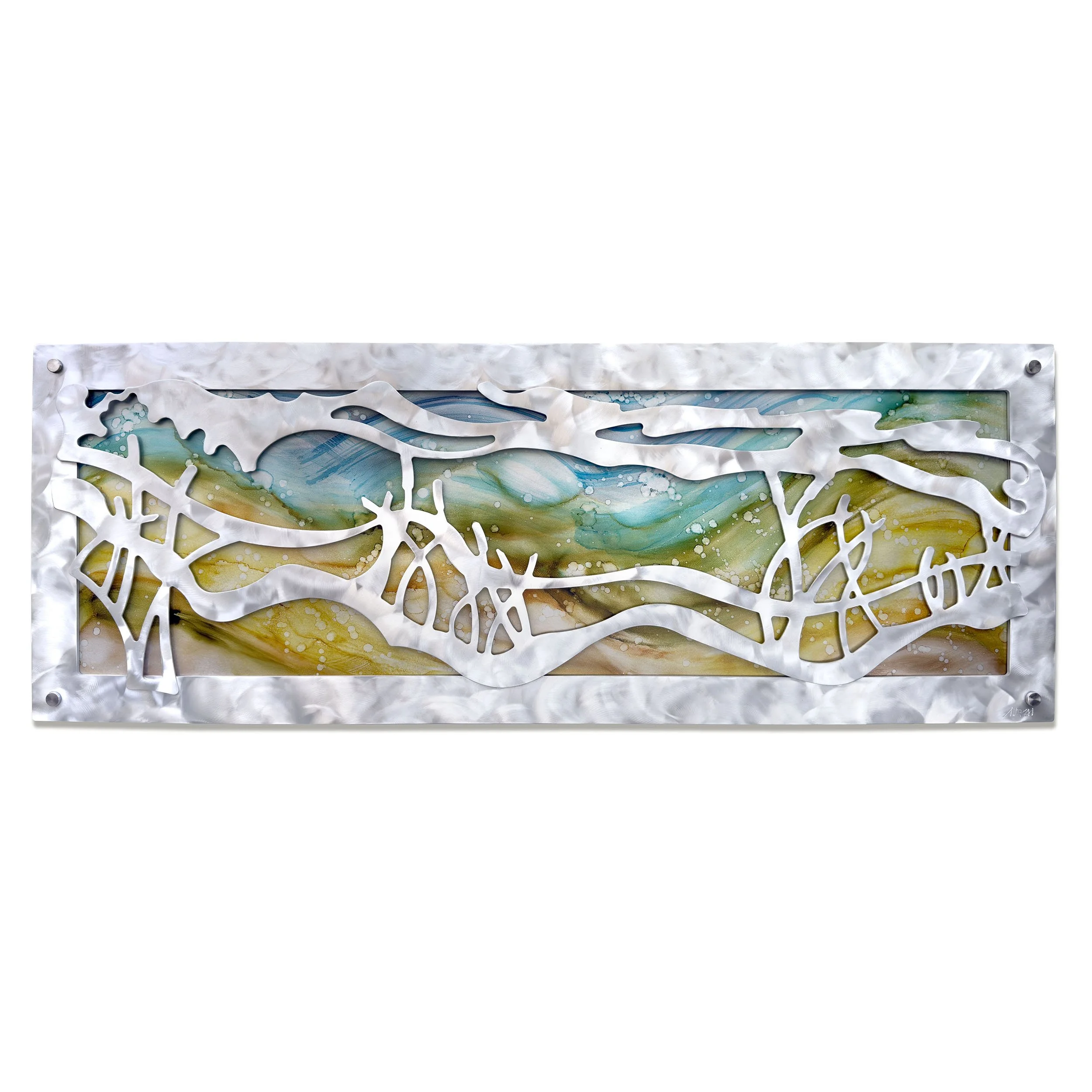 Afternoon Echoes, 20 x 54 x 1 inches each, aluminum, solvent dyes, lacquer