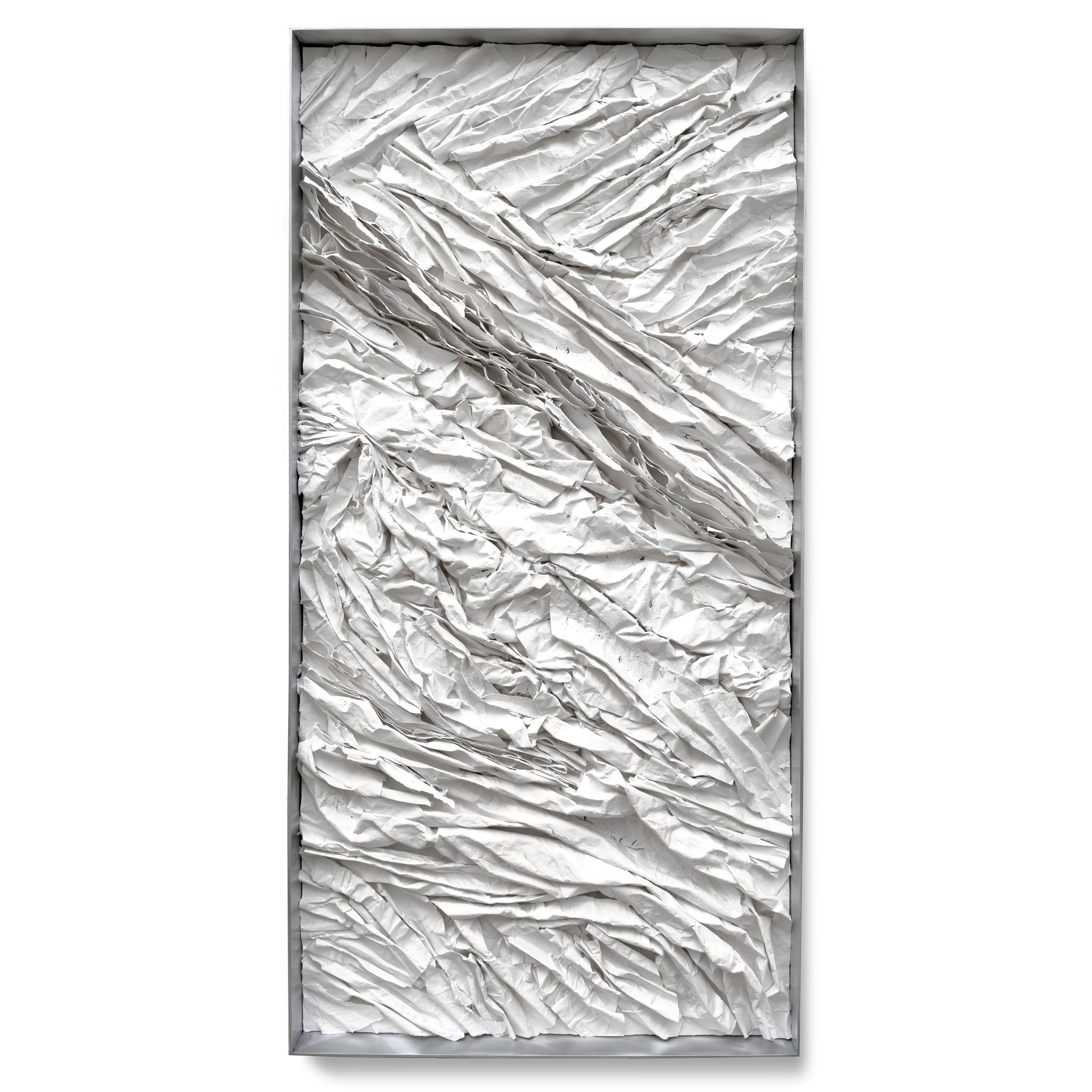 Strataform #73102, 40 x 20 x 2 inches, papers, acrylic, aluminum sculptural frame