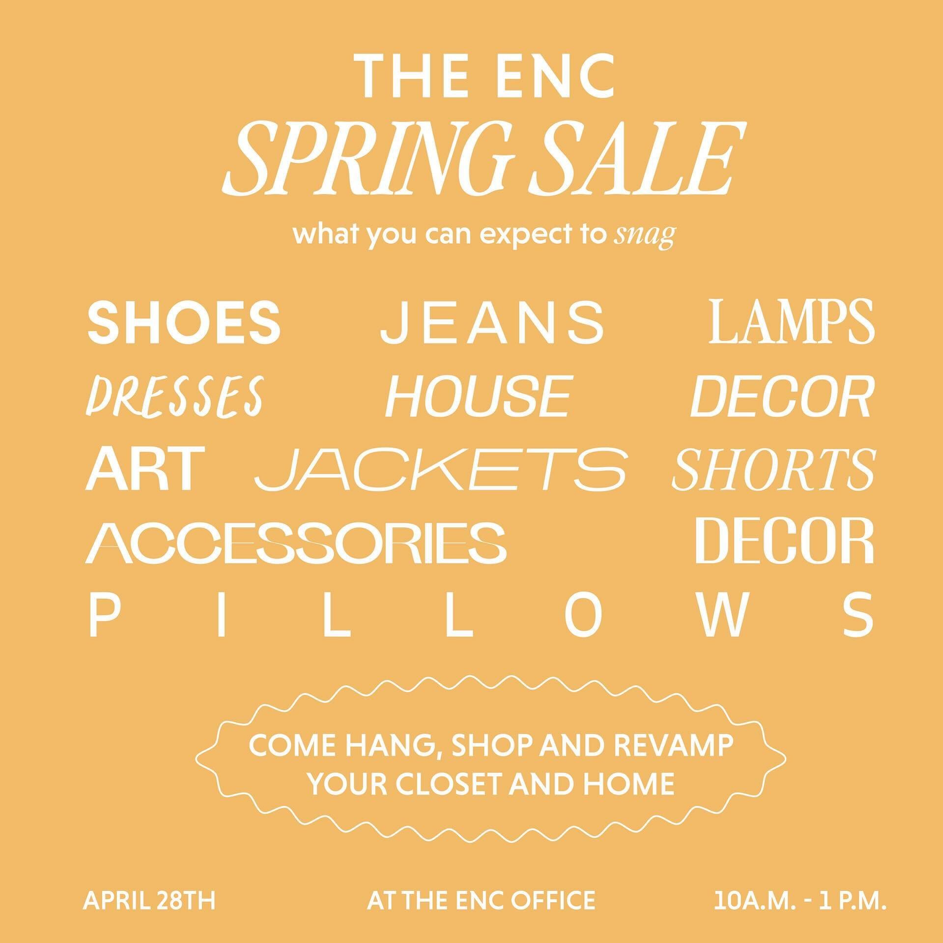 Well friends, almost an entire year later &mdash; and it&rsquo;s time for one EXTRA LARGE, FULLY PACKED, closet/home sale extravaganza! 📍🛍️👡🧺
⠀⠀⠀⠀⠀⠀⠀⠀⠀
Come hang with us on Sunday, April 28th from 10am-1pm for the most epic sale there ever was. P