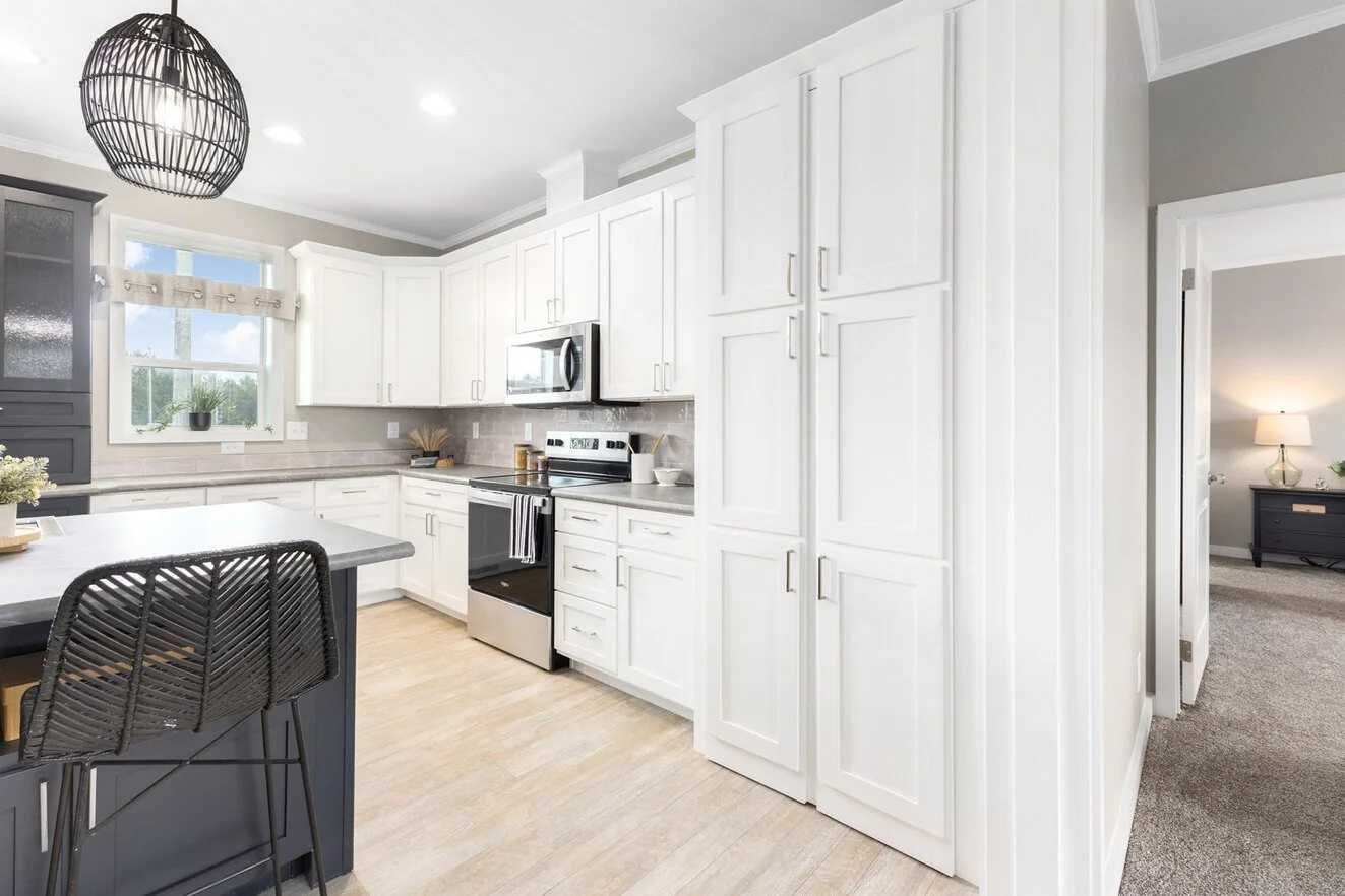 kitchen photo white cabinets Cavco Sapphire 