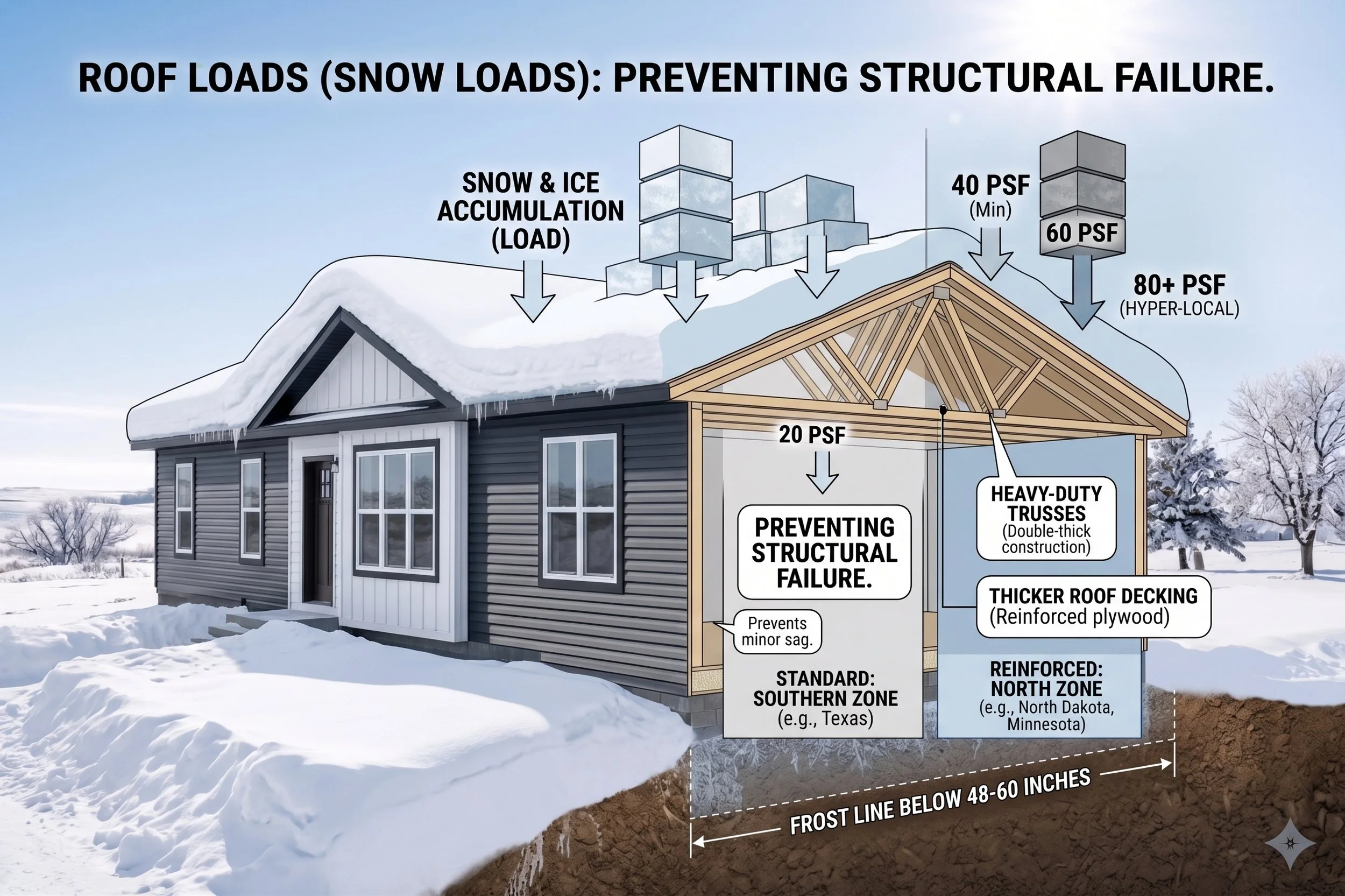 snow load diagram for manufactured homes