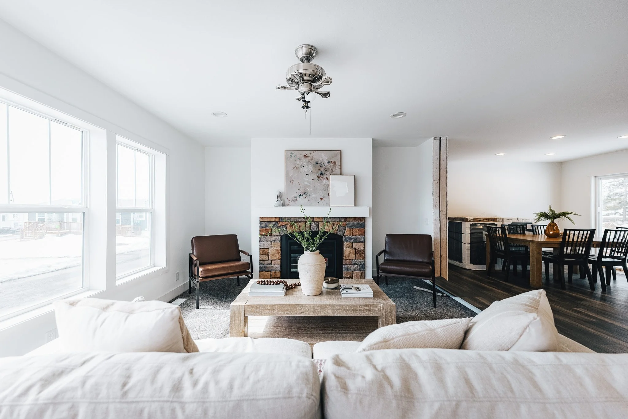 brick boardered fire place inside the schult legend 327