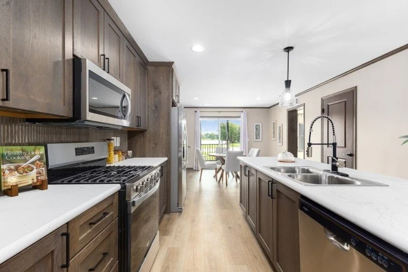 cavco manufactured home westlake kitchen photo with large island 