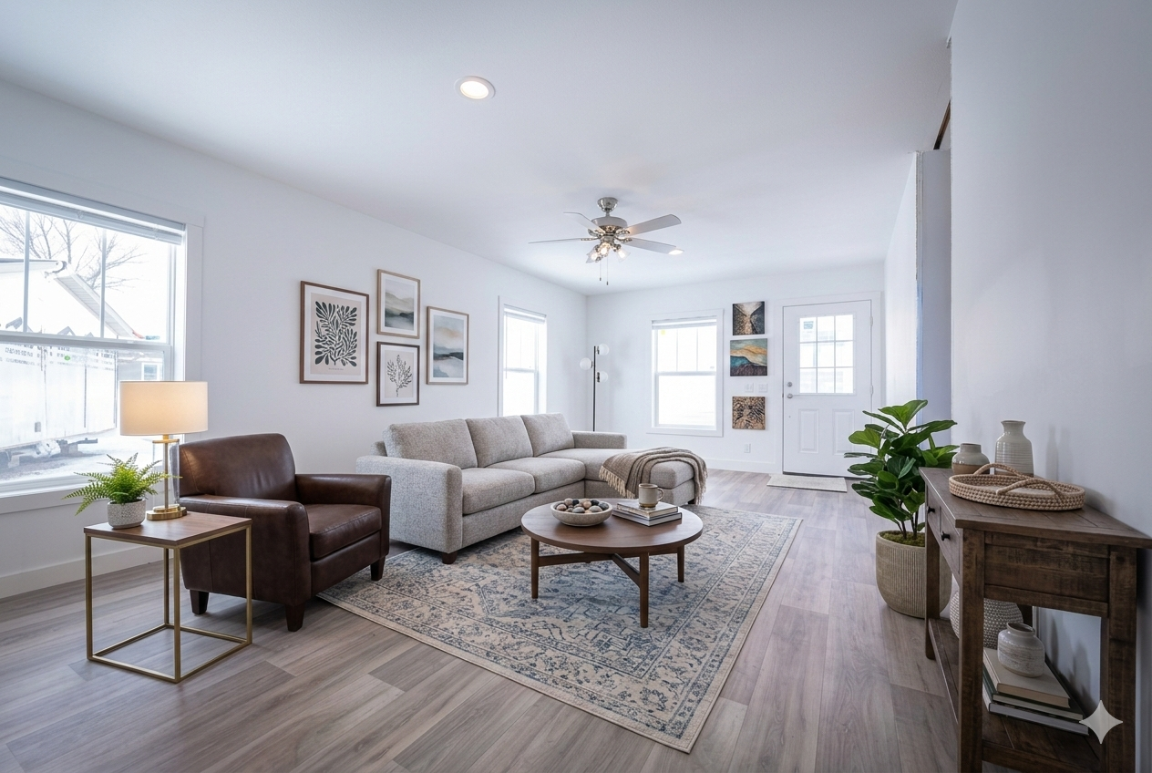 secondary livingroom inside the schult tempo hey jude manufactured home 