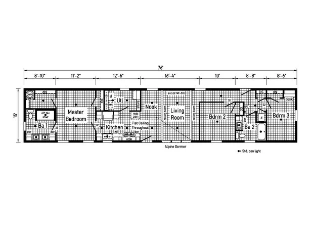 floor plan of the cavco singlewide helix 