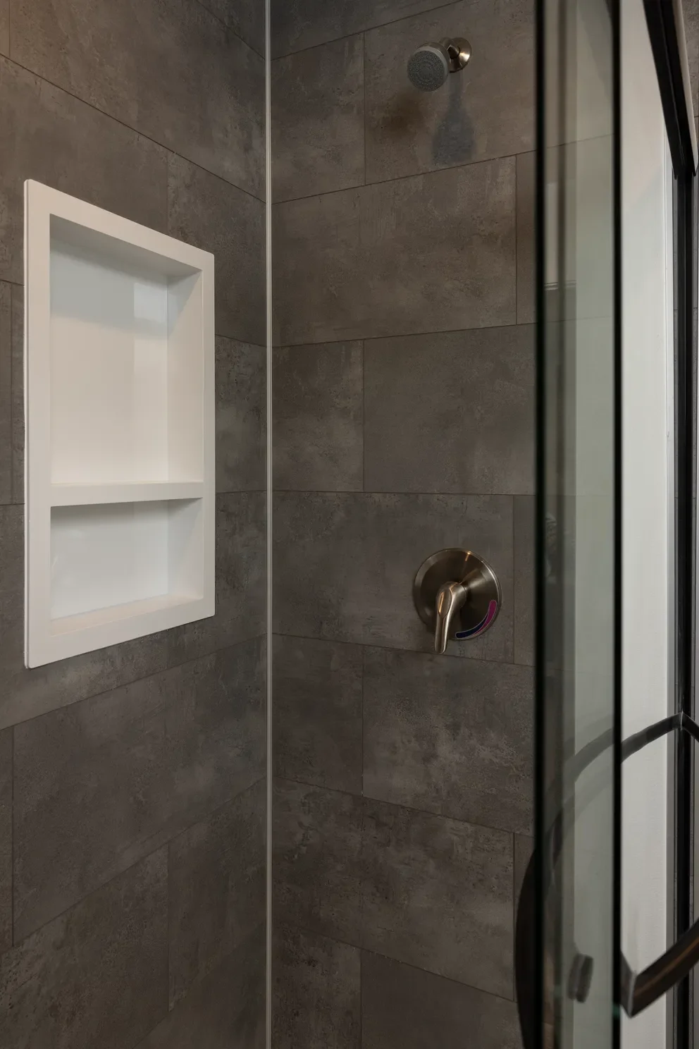 photo of tiled shower gray tile hey jude manufactured home 