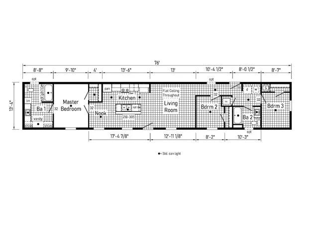 floor plan of the Cavco Edge 14763C