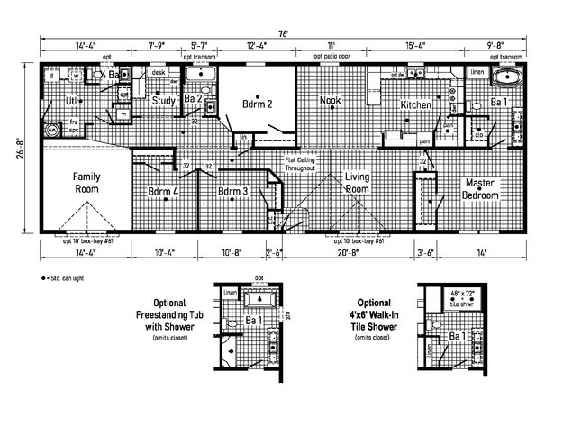 floor plan of the Cavco Westlake Ranch 28764A