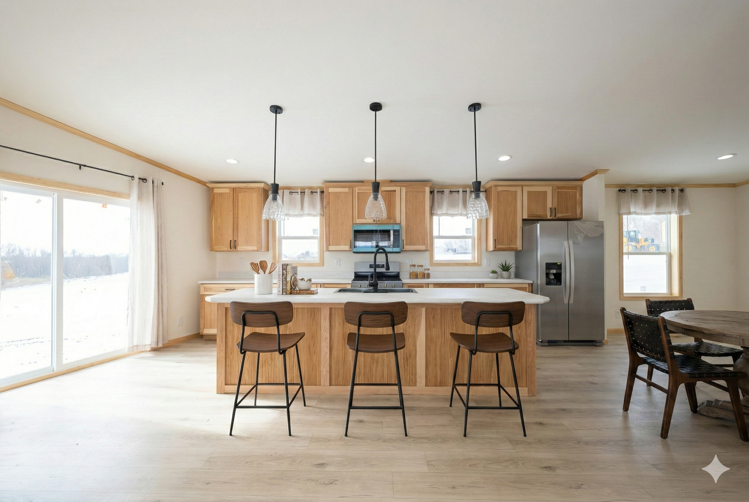 hickory cabinets and kitchen island photo 