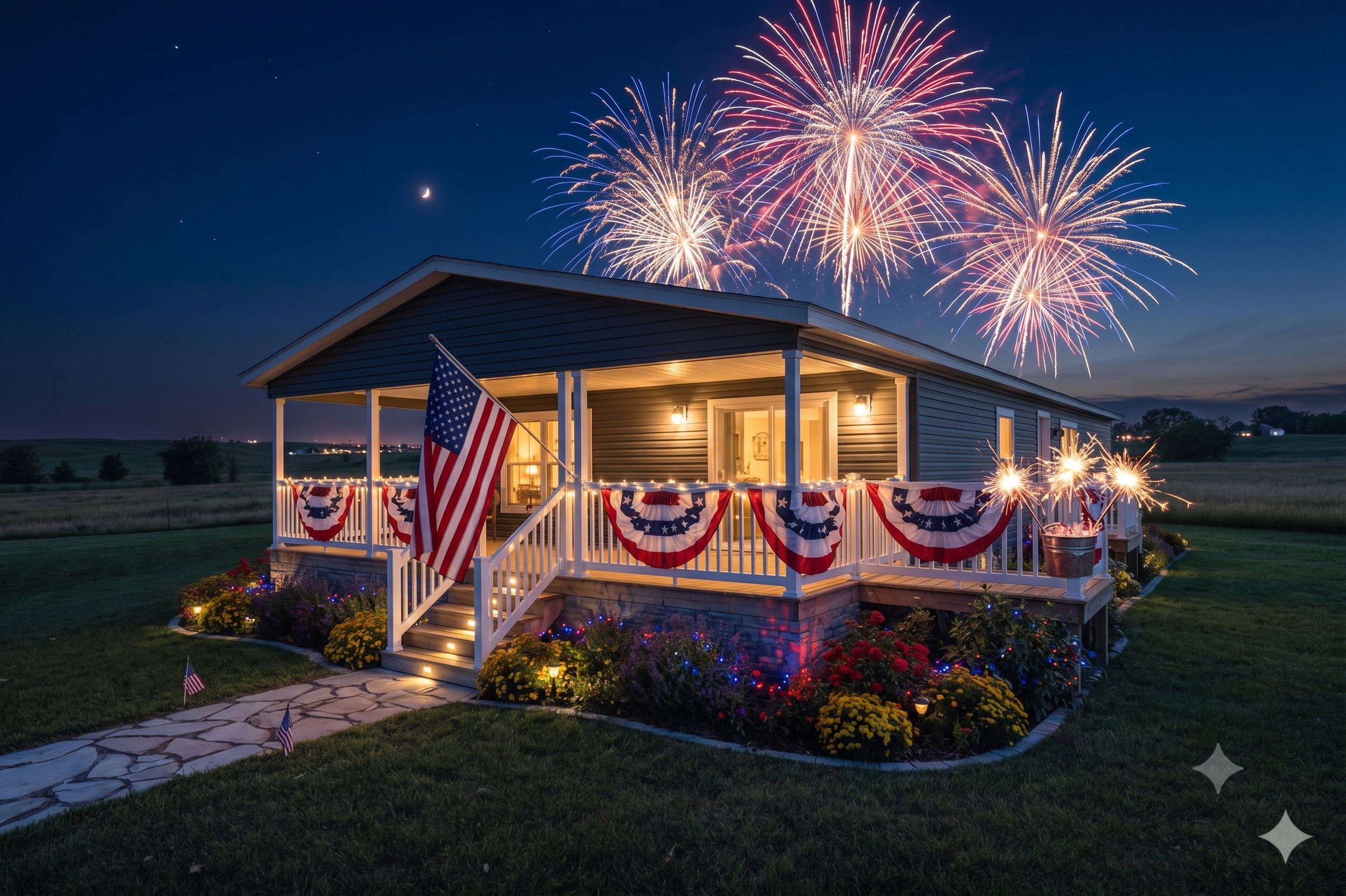 photo of home with 4th of july decore 