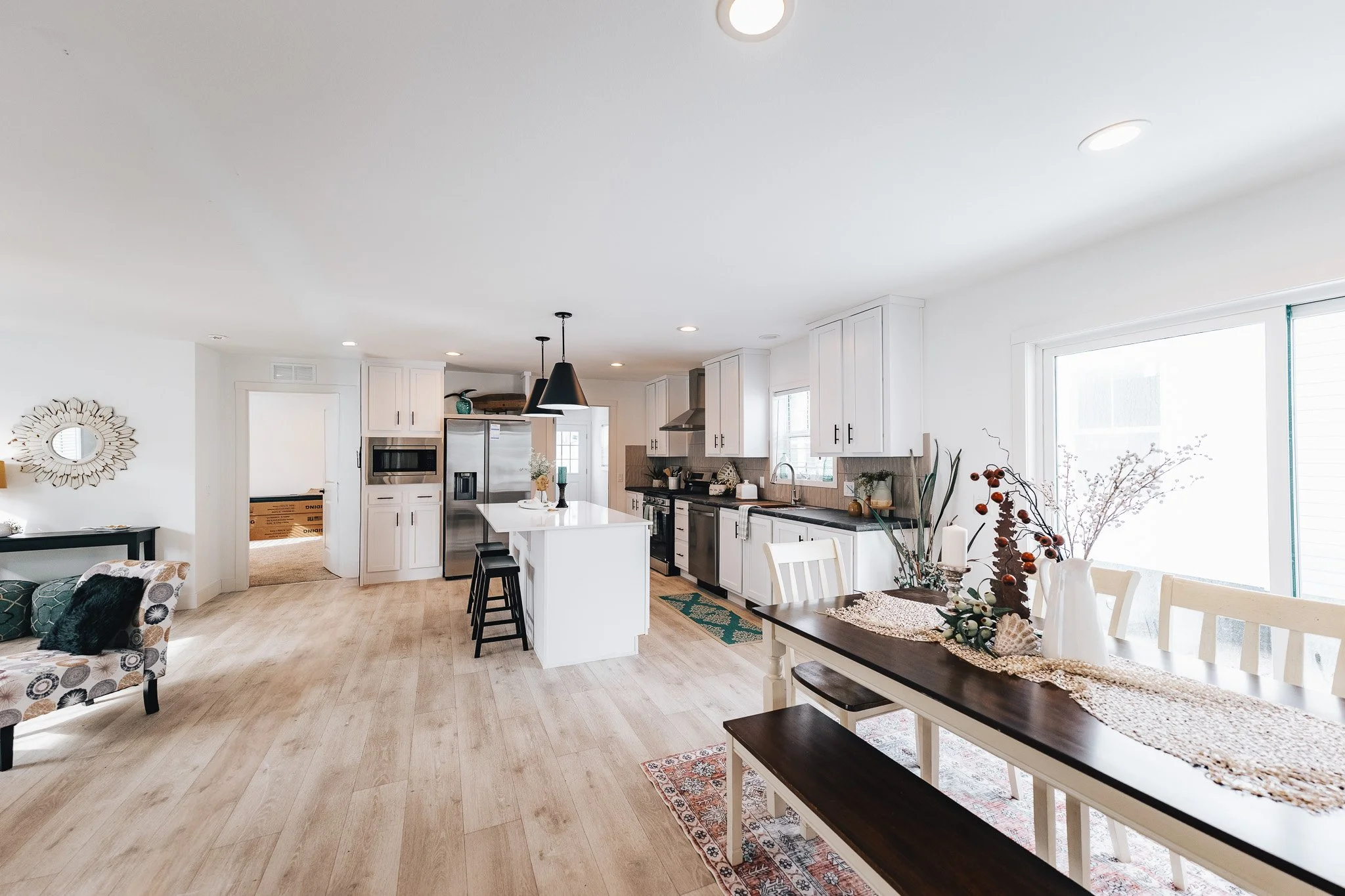 interior photo inside the dinning room and kitchen inside the schult ramsey 2022-1