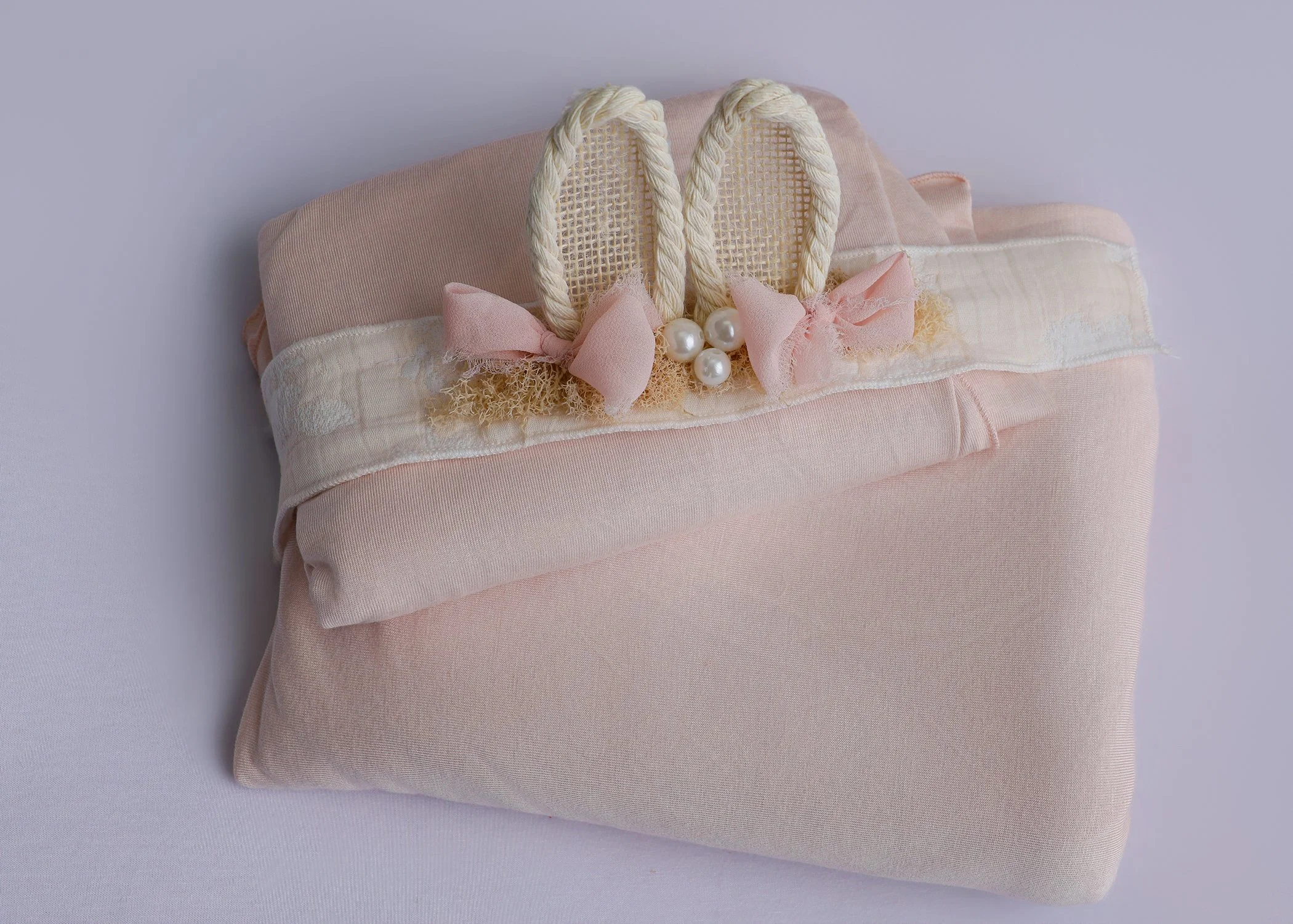 Soft peach pretty set with bunny headband