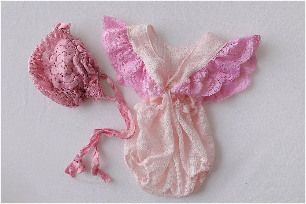 Delicate Pink romper with bonnet