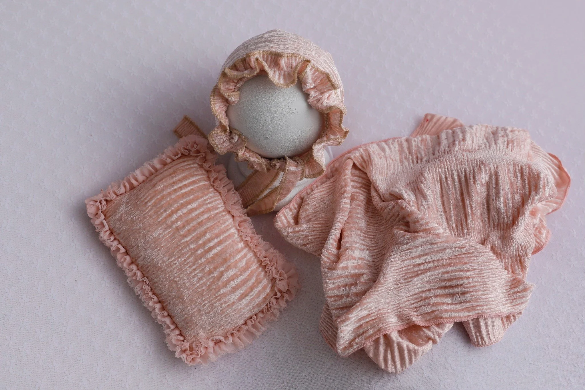 Ruffled Bonnet pillow and wrap