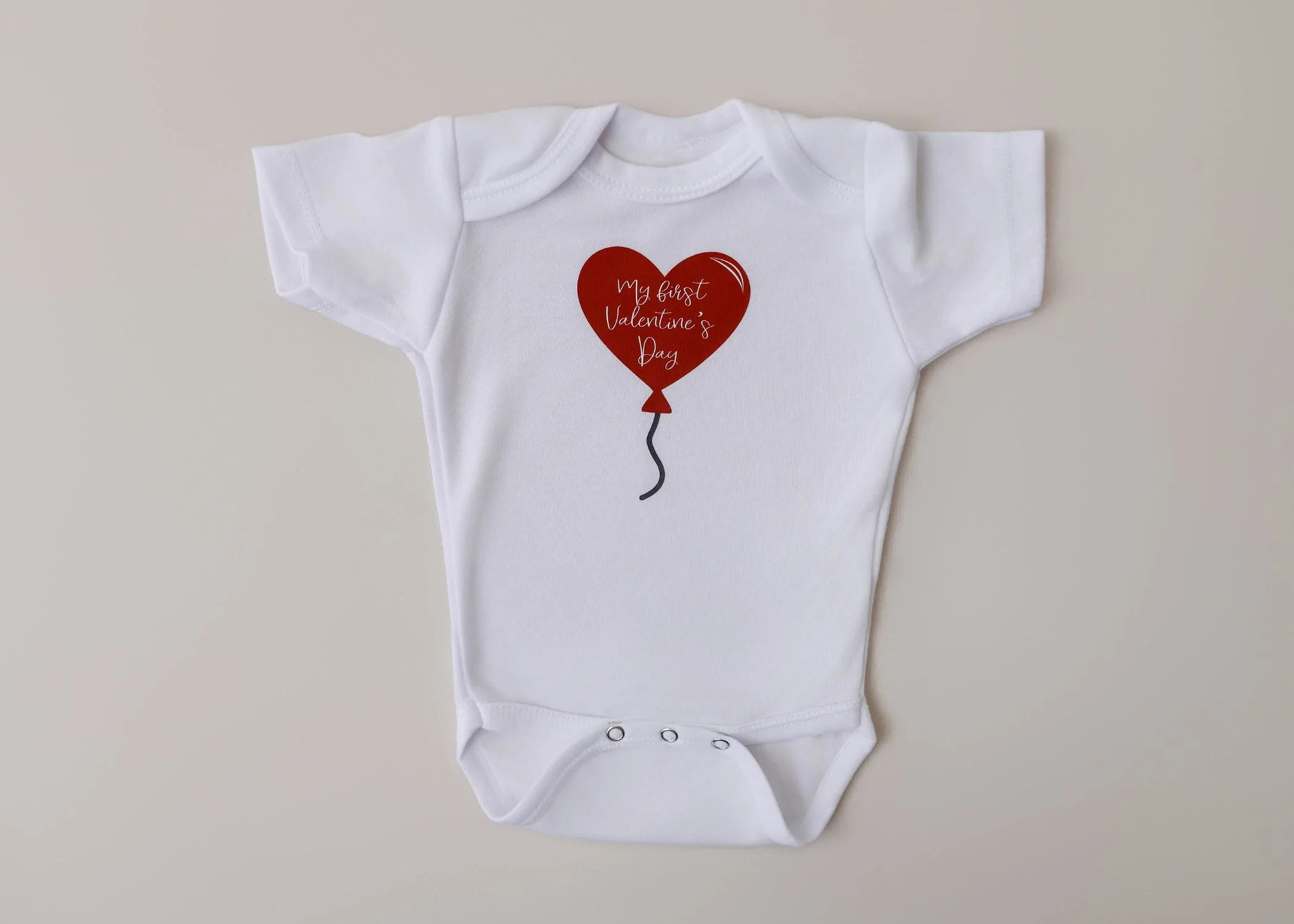 My First Valentine’s Day – 0-3 Months Onesie (Short Sleeve)