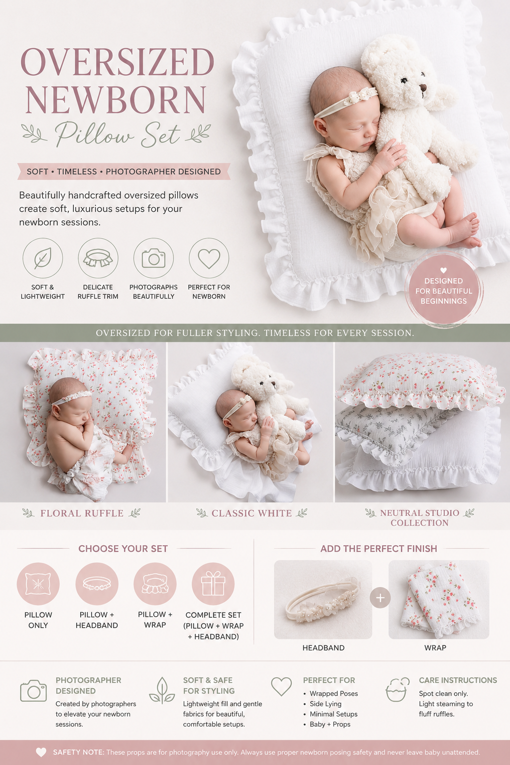 Oversized Newborn Pillow Set