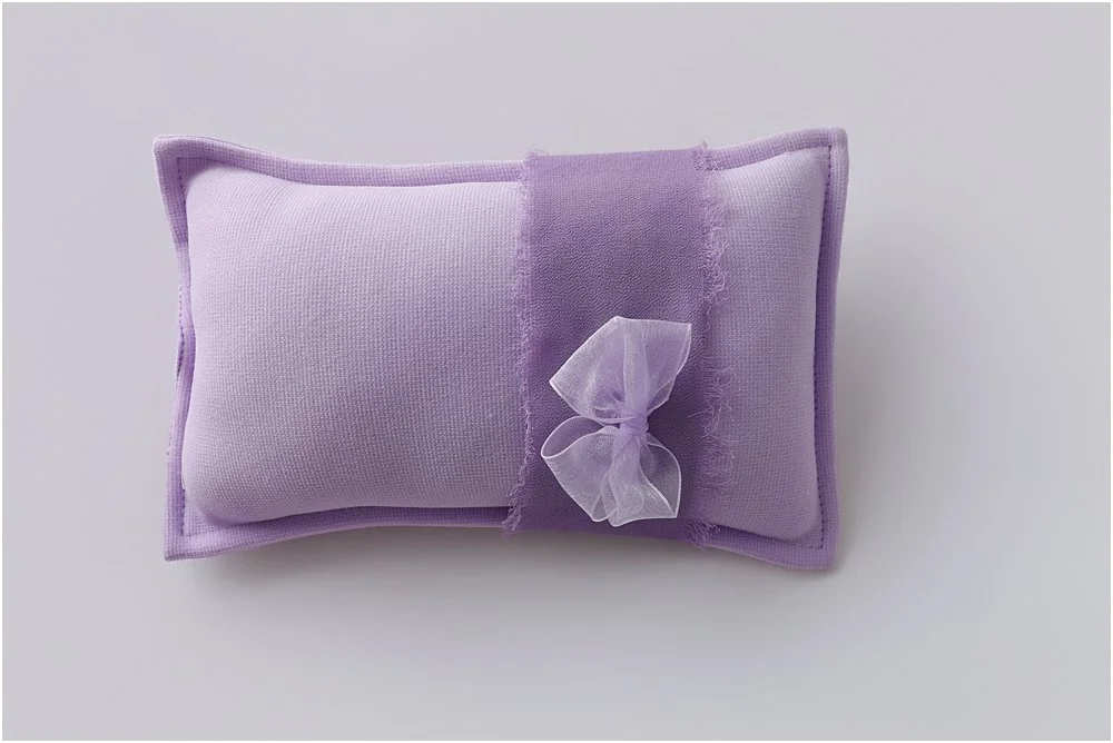 Lavender Knit Newborn Pillow and headband