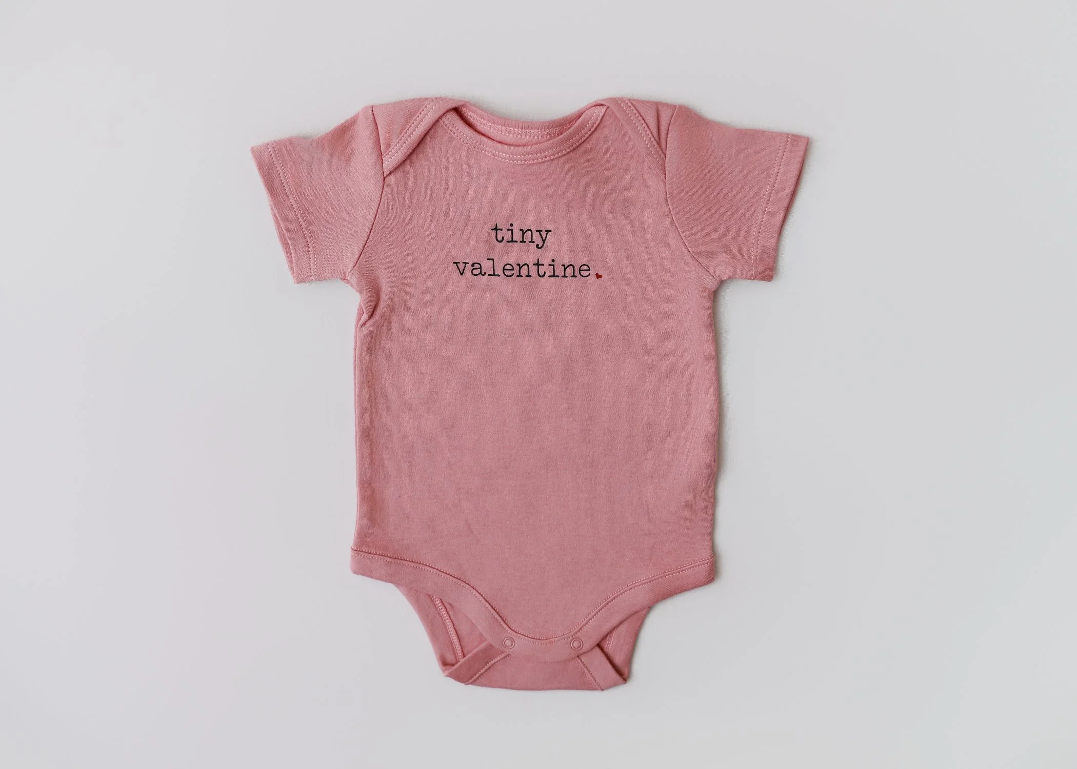 Tiny Valentine – Newborn Onesie (Blush Pink, Short Sleeve)
