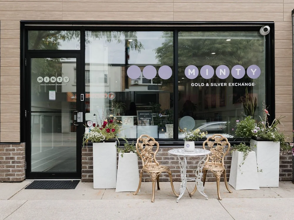 The MINTY Gold & Silver Exchange storefront on Brant Street in Burlington