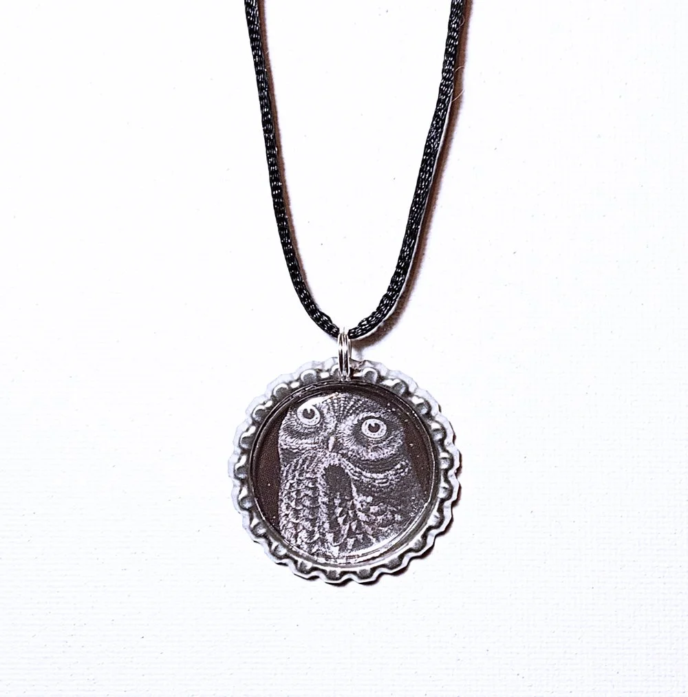 Goth Owl Pendant Necklace #2