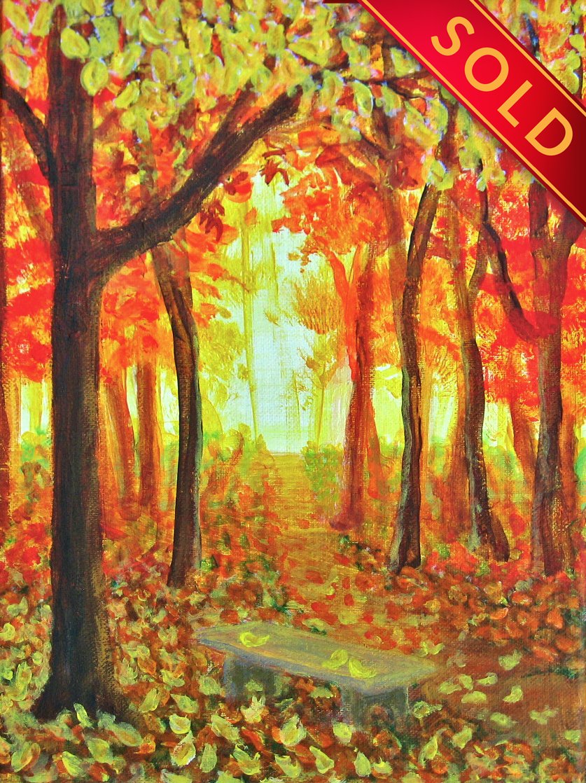 "Quiet Bench in the Woods"