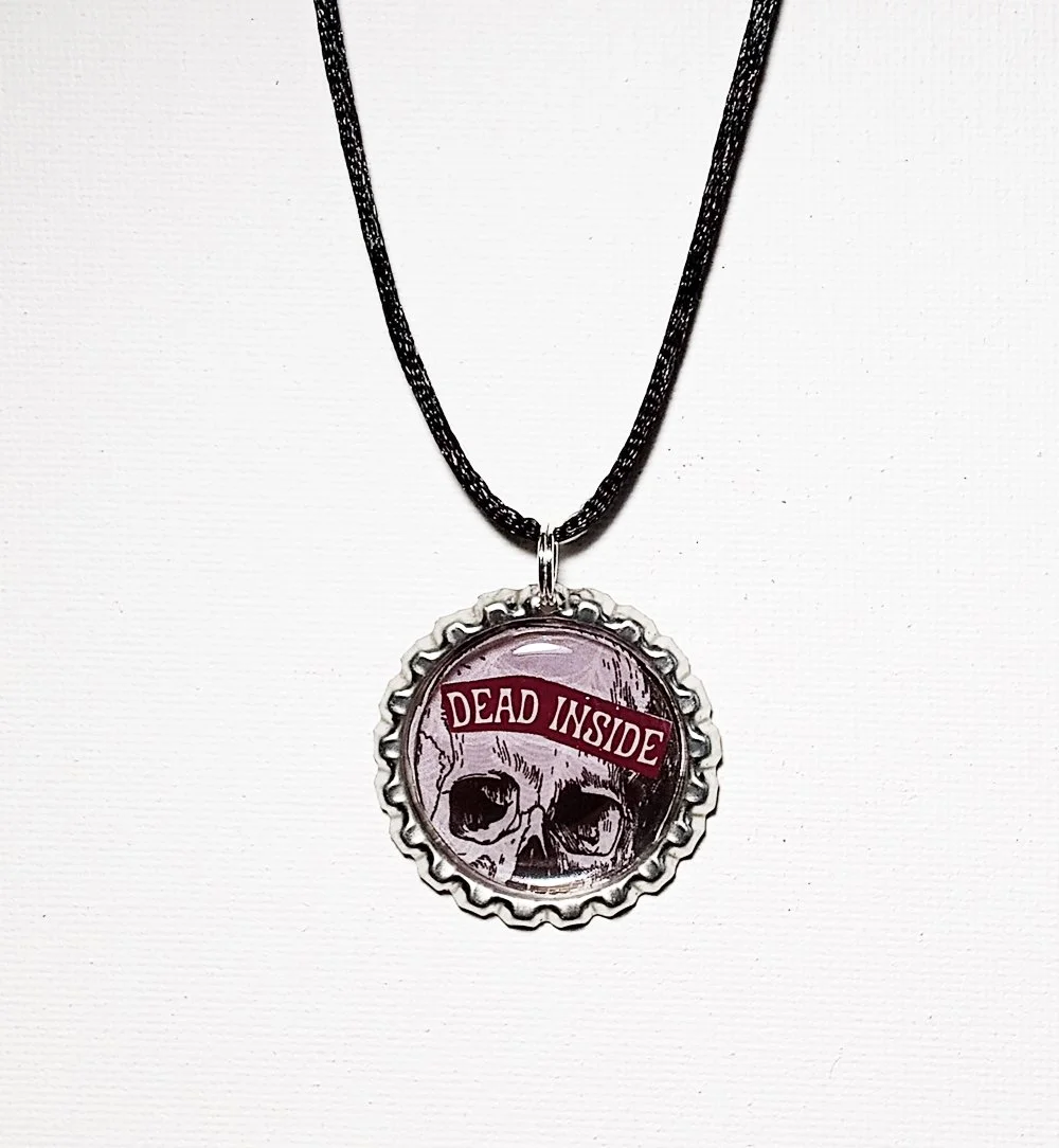 Dead Inside Skull Pendant Necklace