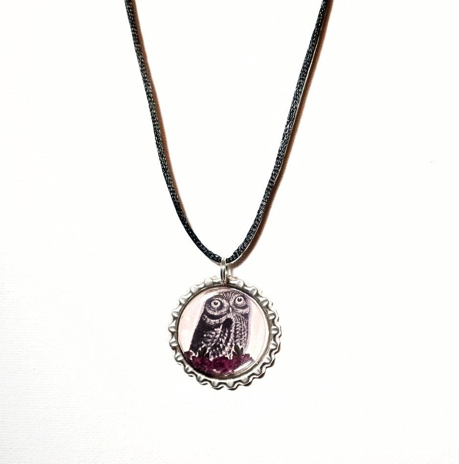 Goth Owl Pendant Necklace #1