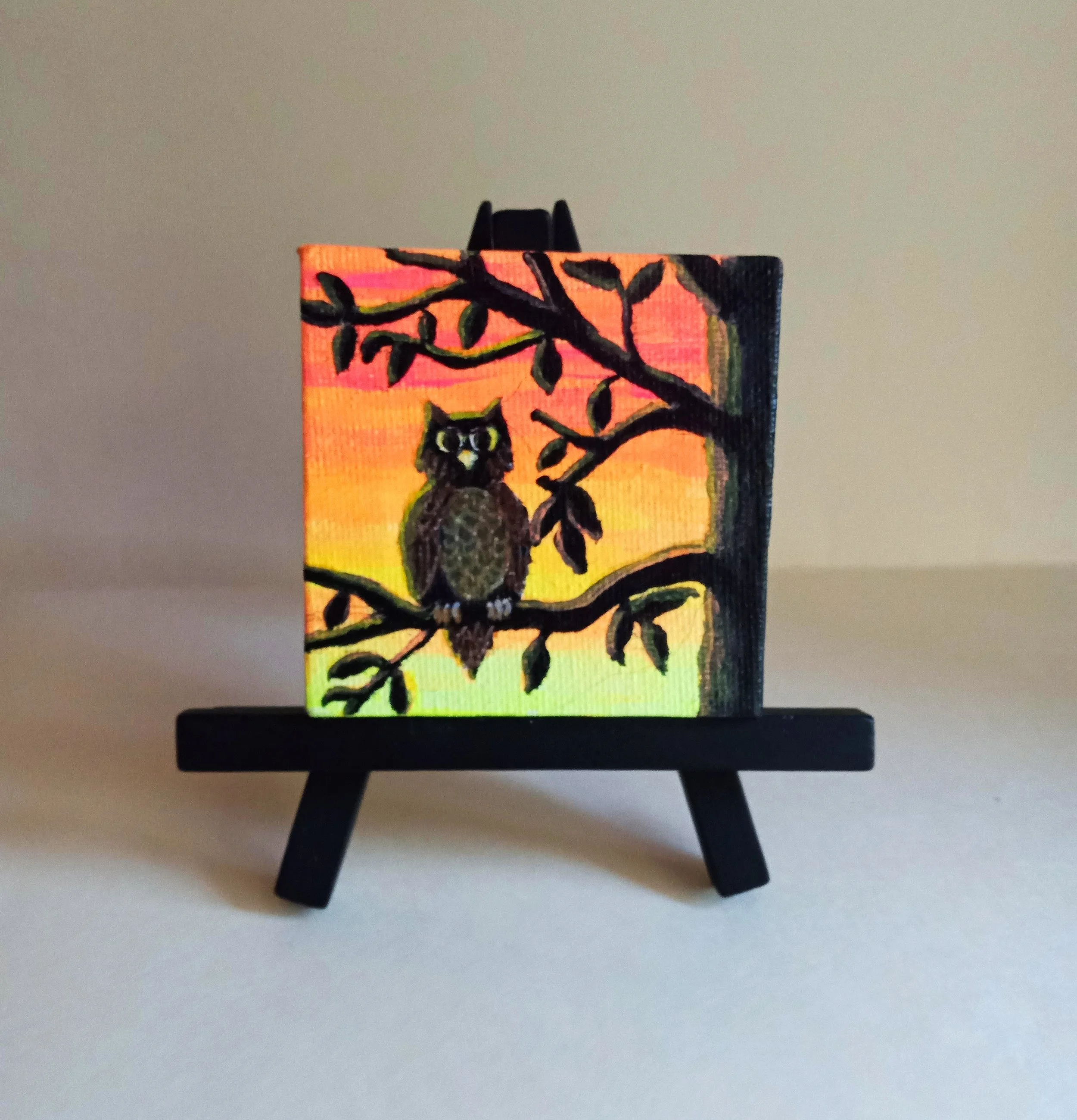 sunset owl on easel.jpg