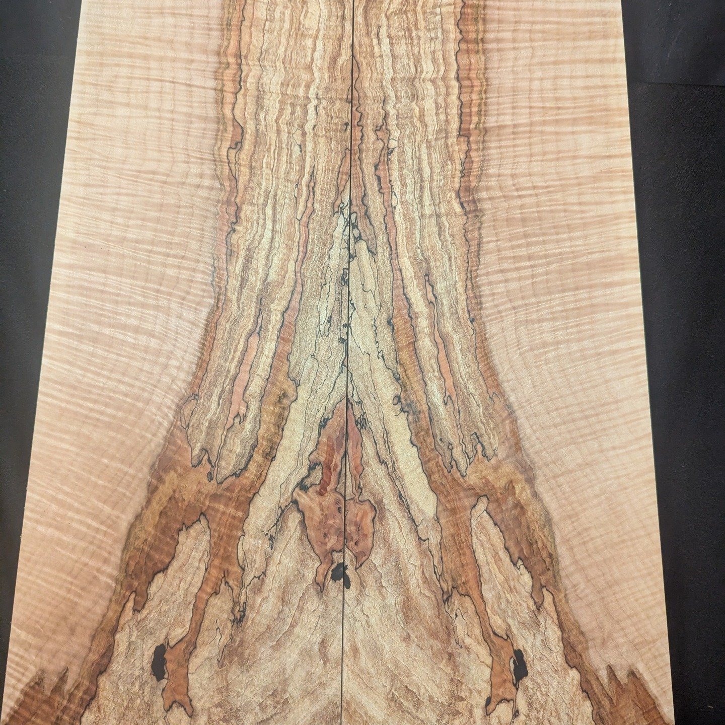 FSC spalted flame from the cloned maple in the forest of the Coquille tribe . Everyone should know what forest their wood comes from and if the hardwood is being restored or in most cases poisoned . Where you spend your money makes a difference . Sup