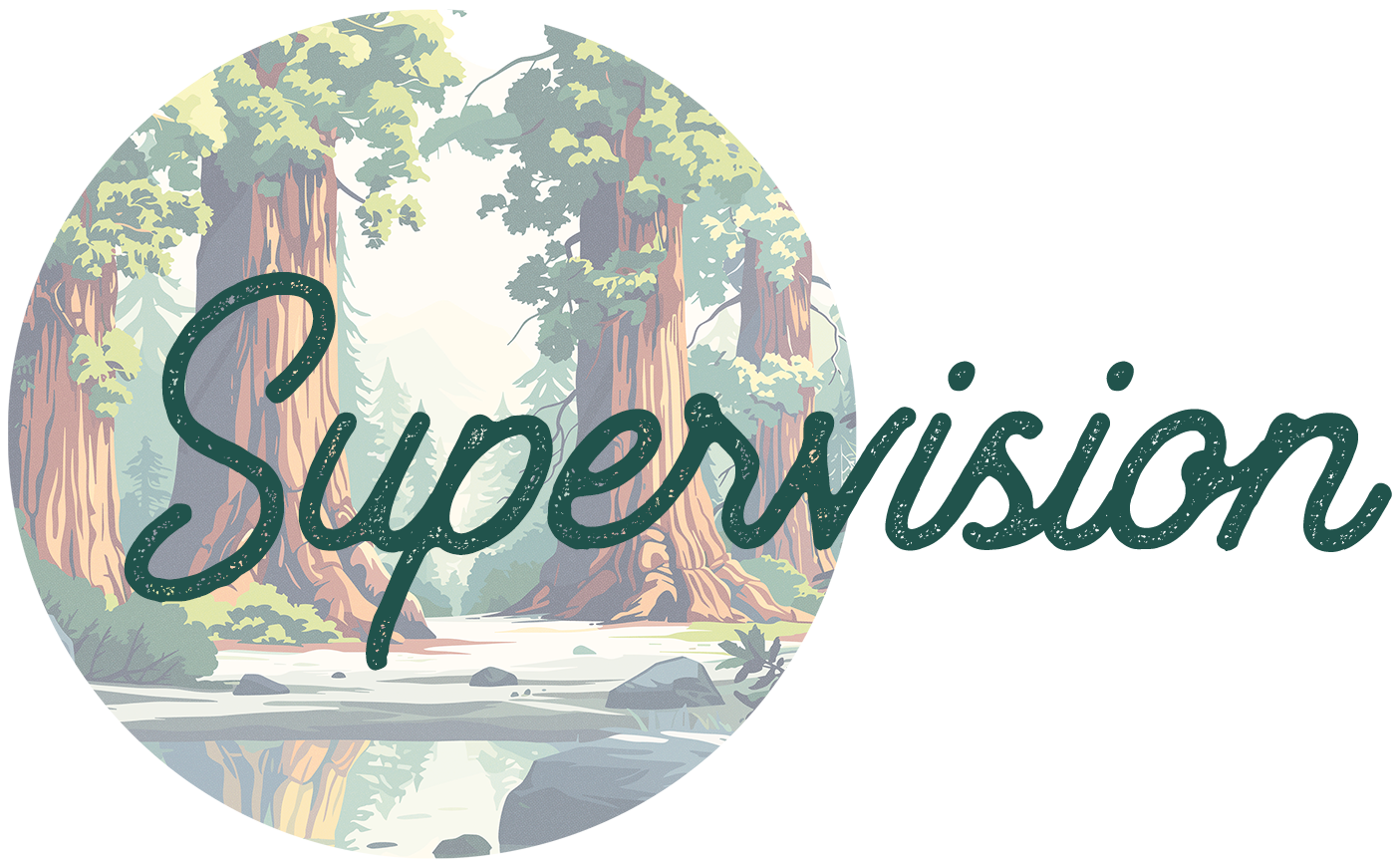 Digital artwork depicting Redwoods National Park