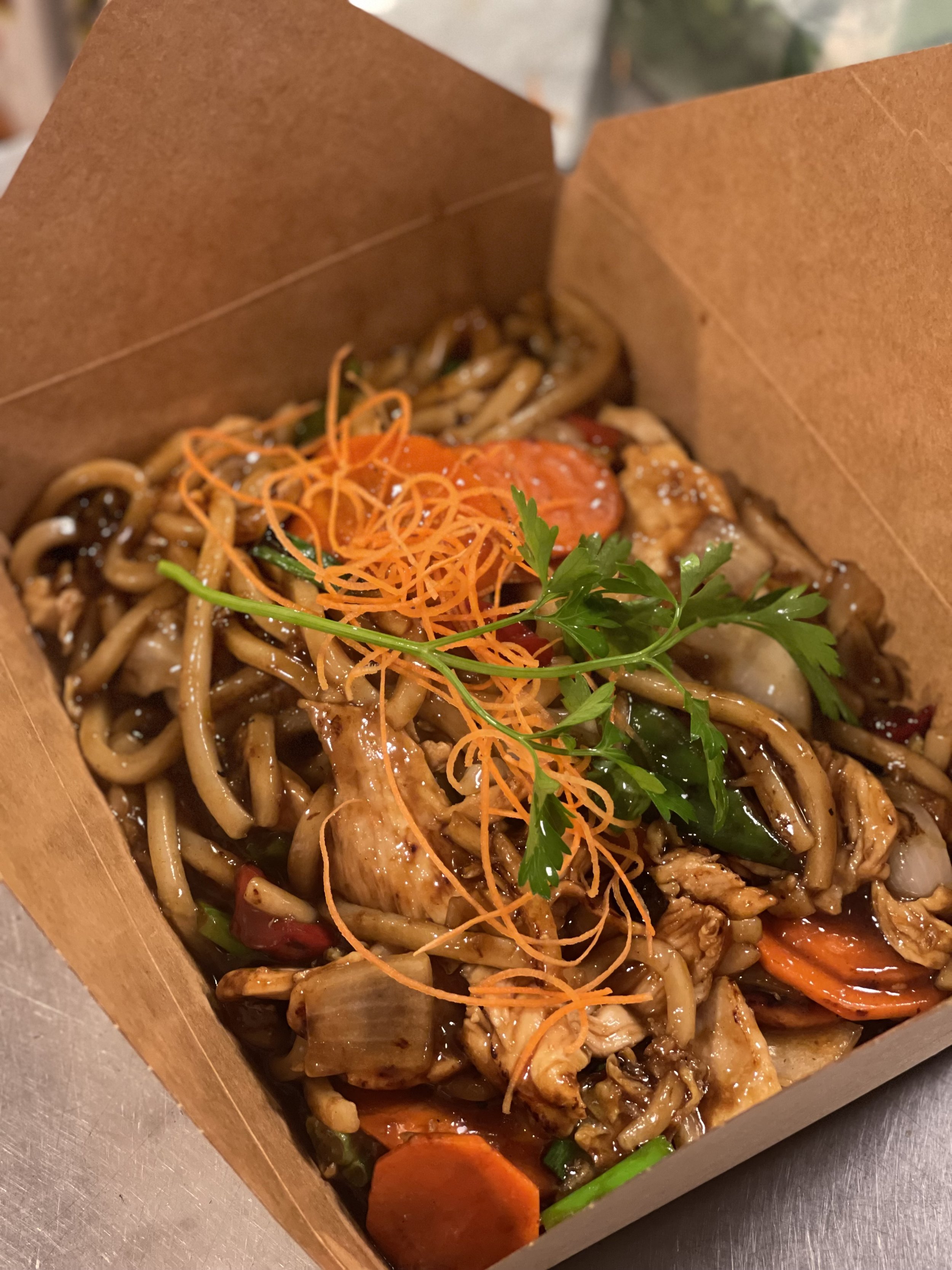 Basil Udon (with chicken)