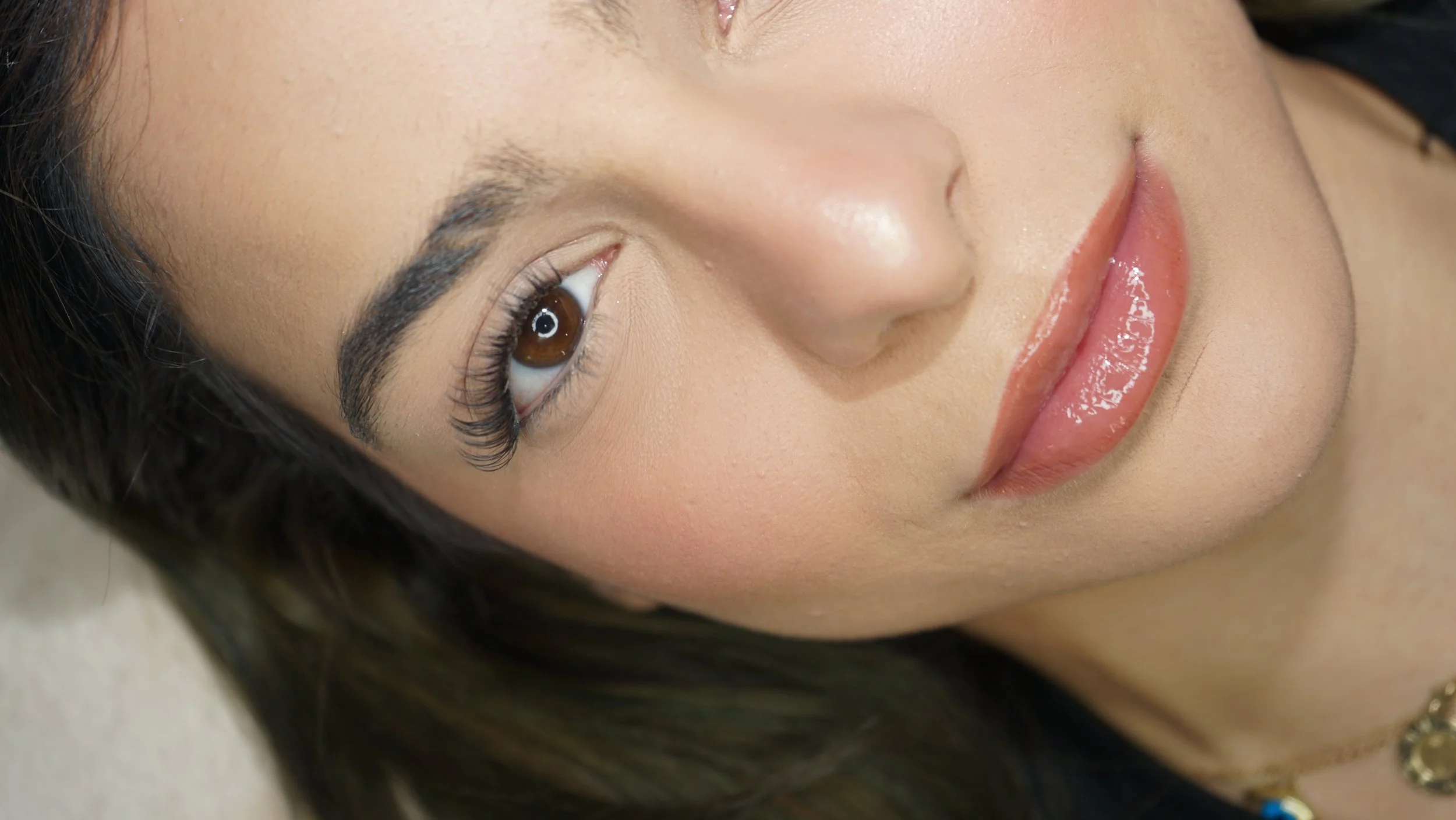 Lash extension result at Indigo Beauty Spa Aventura Miami — volume lashes with brow lamination