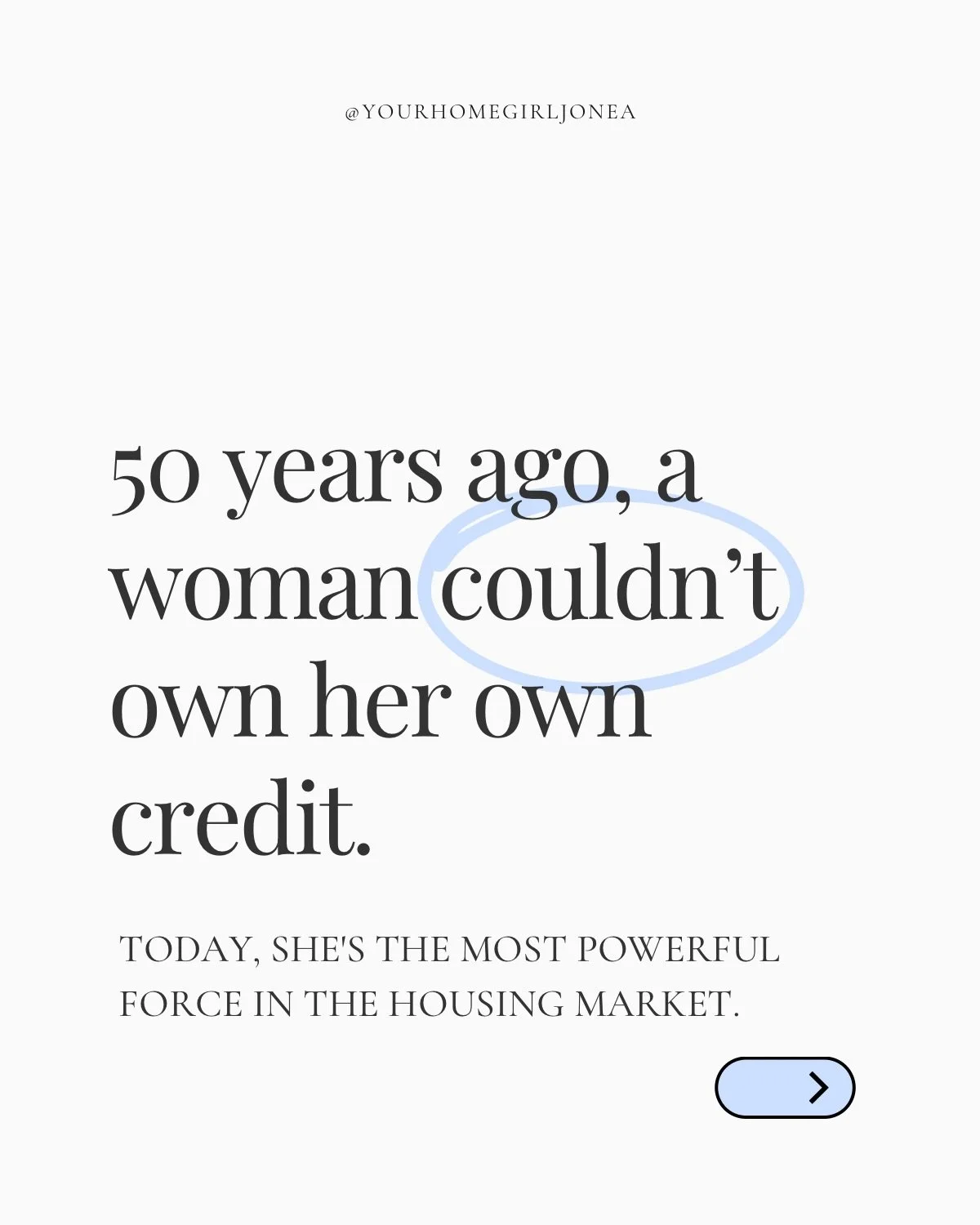 Fifty years ago, a woman couldn&rsquo;t open a line of credit in her own name.

No credit card. No mortgage. No loan, without a man&rsquo;s signature.

That changed in 1974 with the Equal Credit Opportunity Act.

Women&rsquo;s History Month is about 