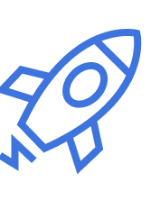 Simple line drawing of a rocketship