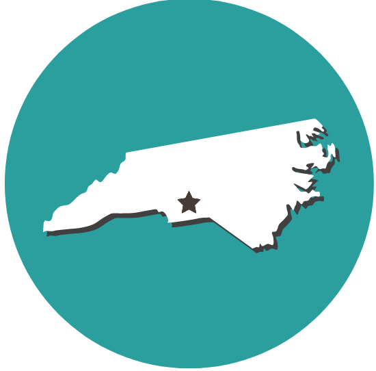 Map of a state with a dark outline and a star marking a location.