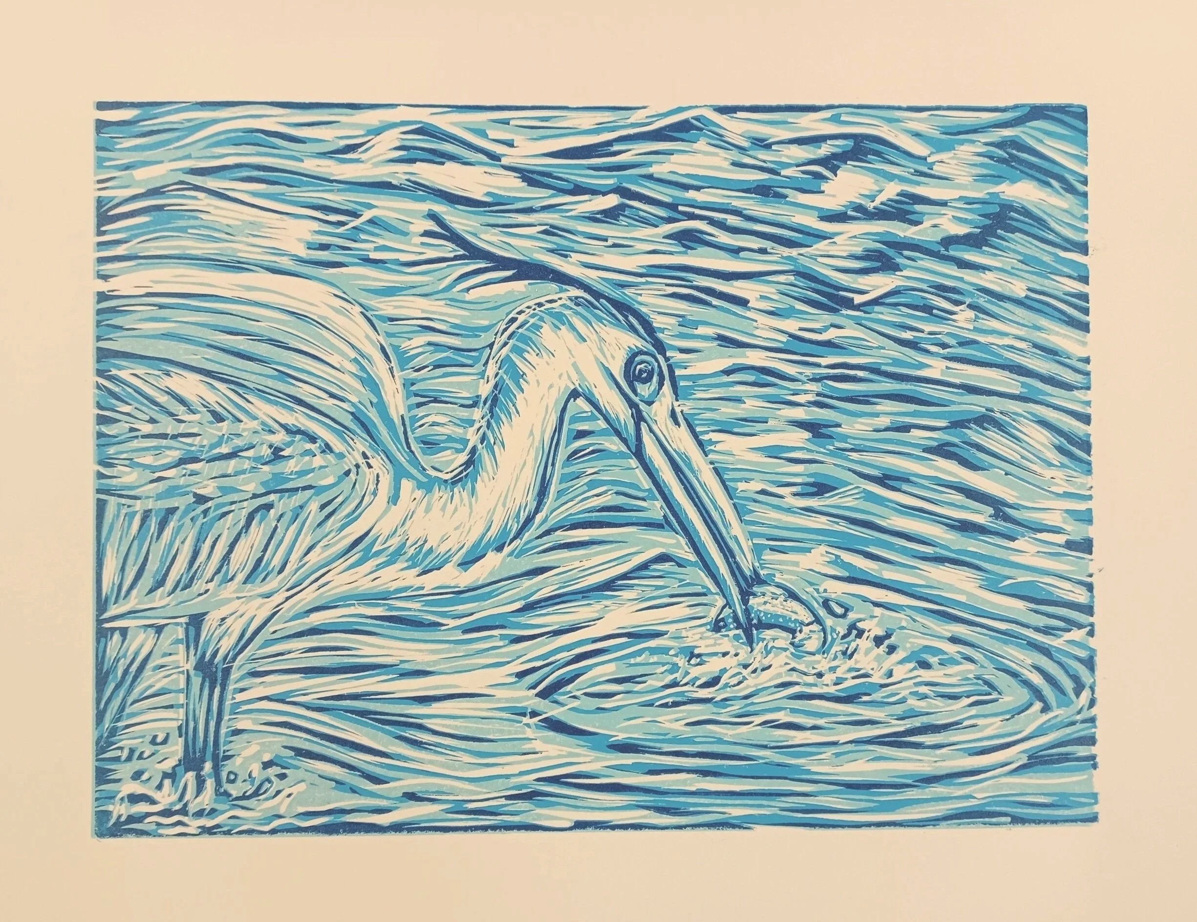 "Blue Heron"

9"x12" multi-layer linocut. Hand carved and printed on 13"x16" BFK lightweight paper.