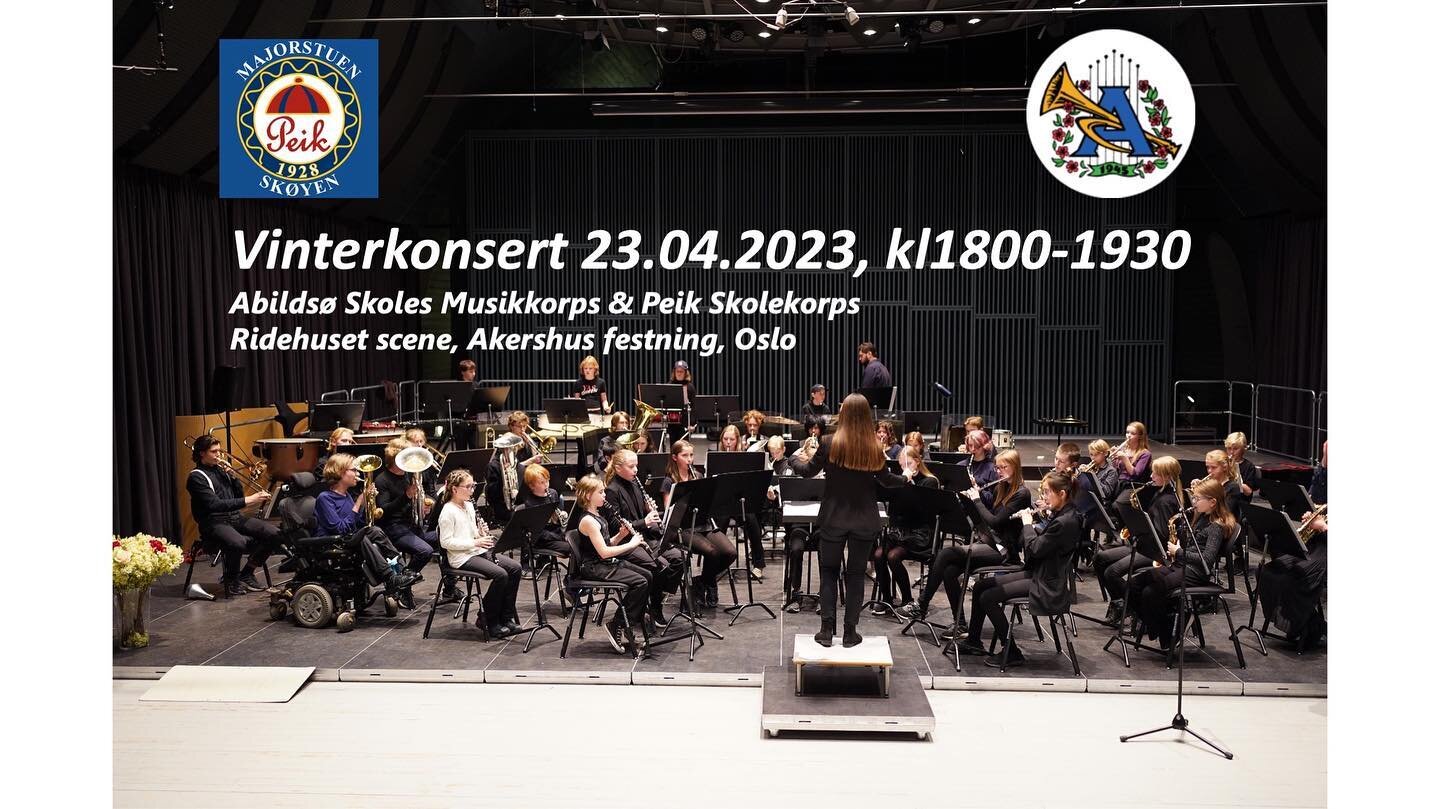 Kom og se oss spille vinterkonsert sammen med Abilds&oslash; Skolekorps n&aring; p&aring; s&oslash;ndag, 23. april kl 18:00 - 19:30 i Ridehuset, Akershus Festning. Kj&oslash;p billetter p&aring; billett.no