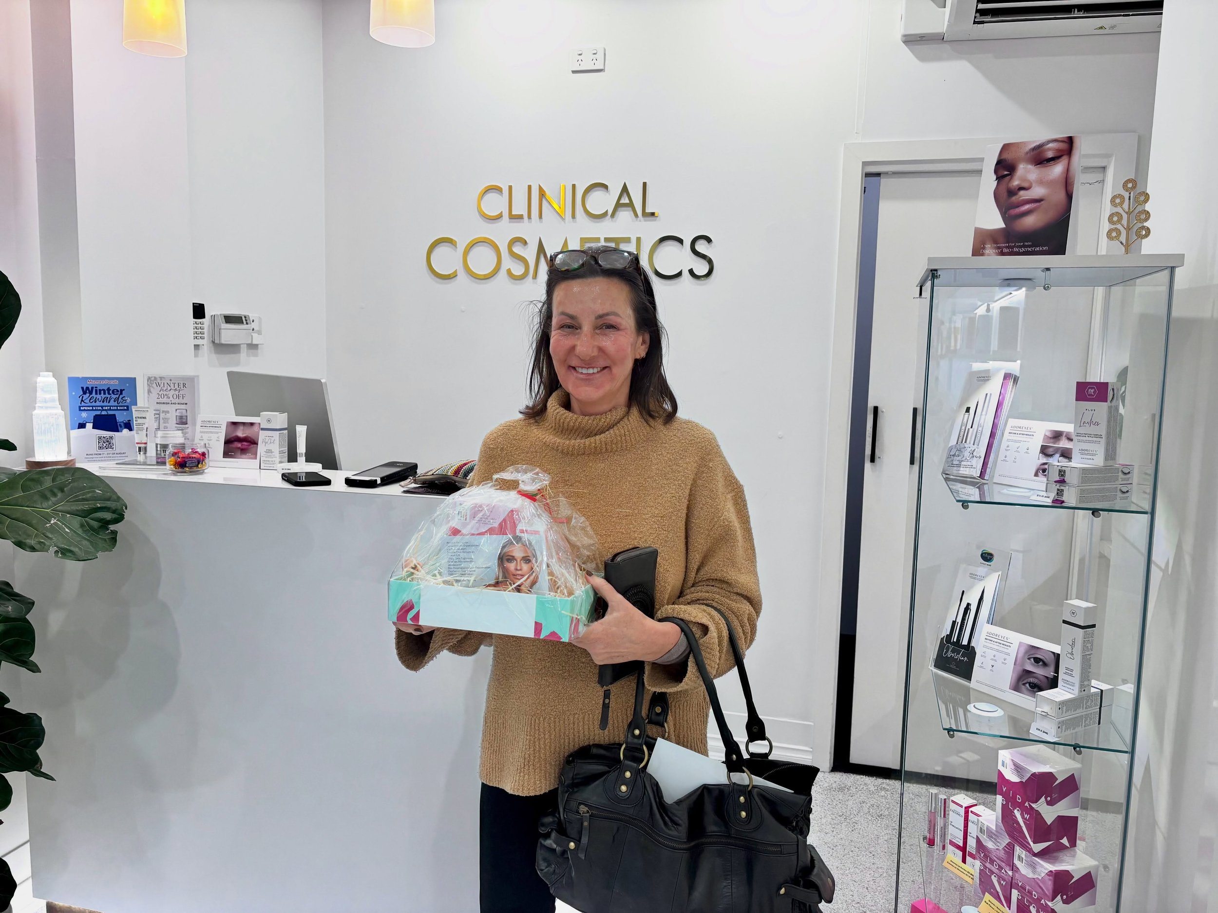 Congratulations on winning one of our birthday hampers! It was such a pleasure seeing you in the clinic and handing over your special goodies - and thank you for agreeing to be on camera straight after your treatment! You were looking amazing, even w
