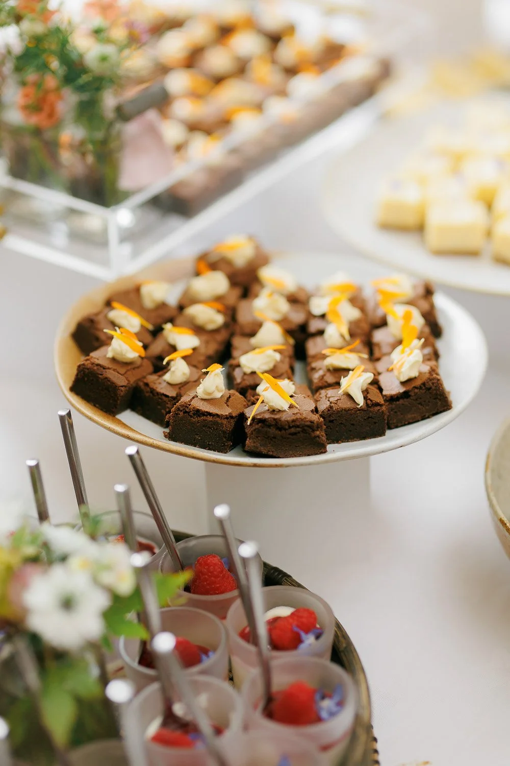 Dessert canapes presented beautifully