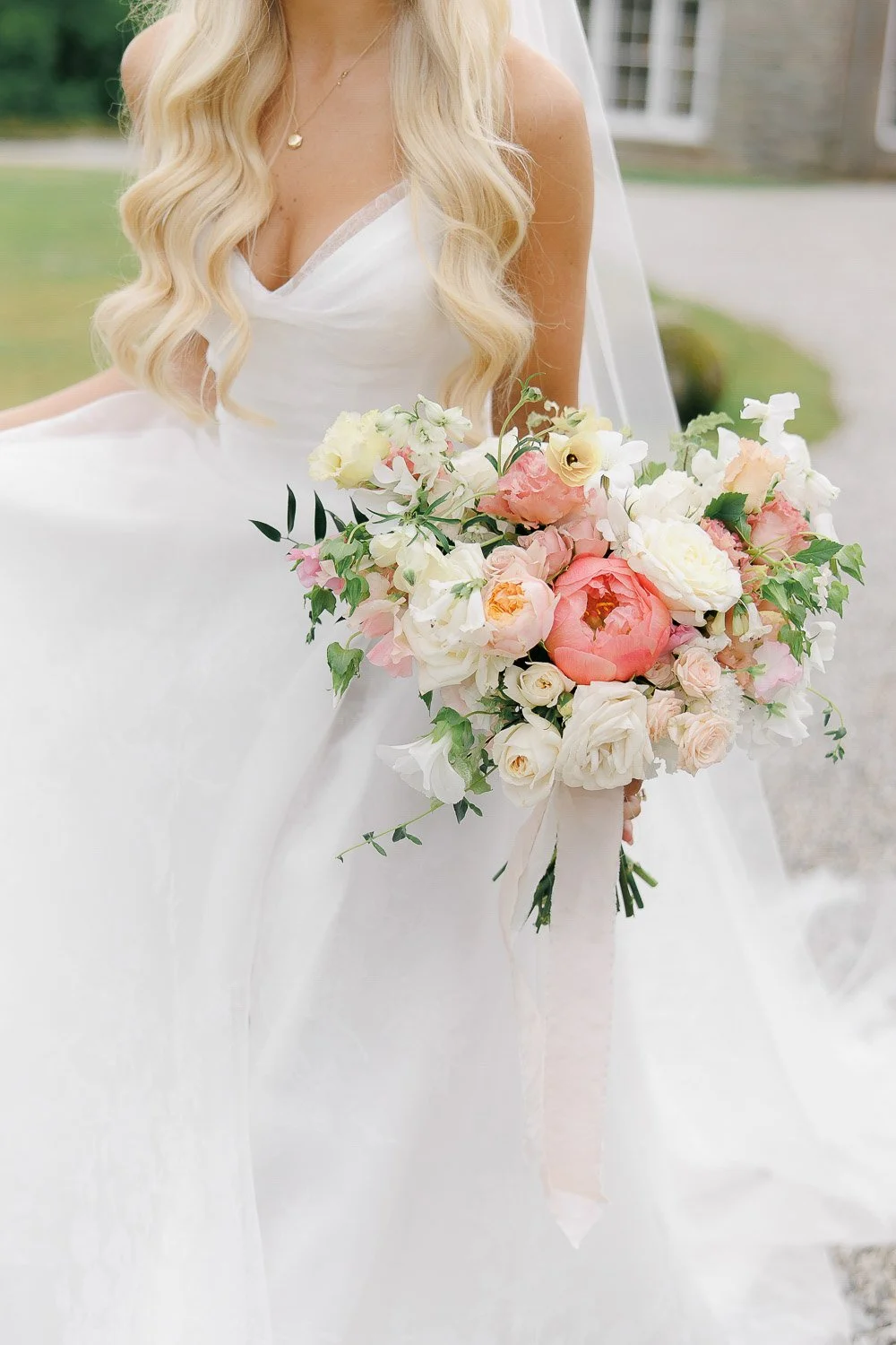 floral detail of bridal bouquet