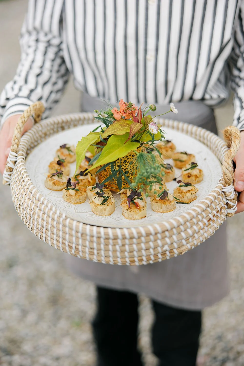 canapes at Boconnoc Estate