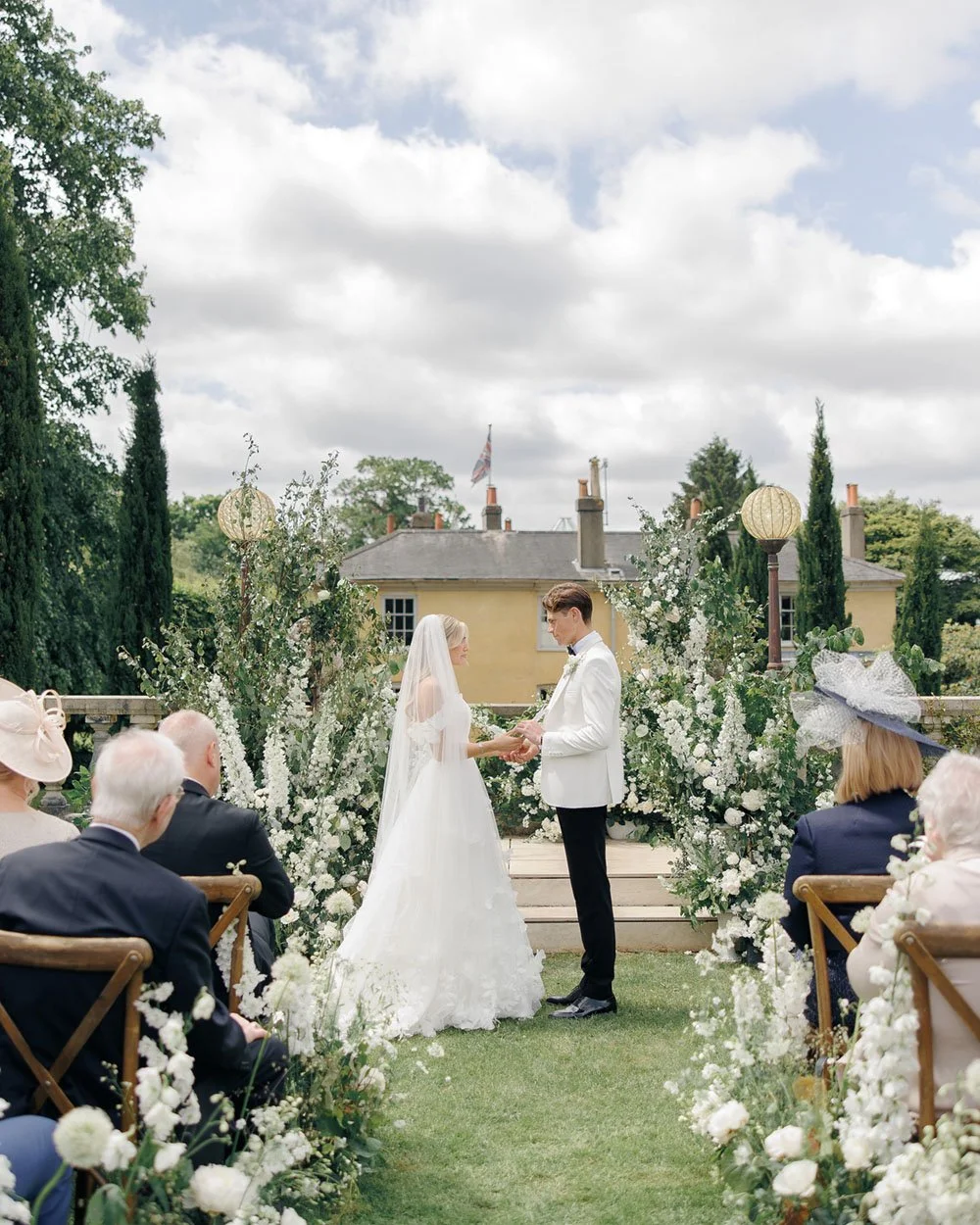 italian inspired outdoor wedding ceremony at the Old rectory estate
