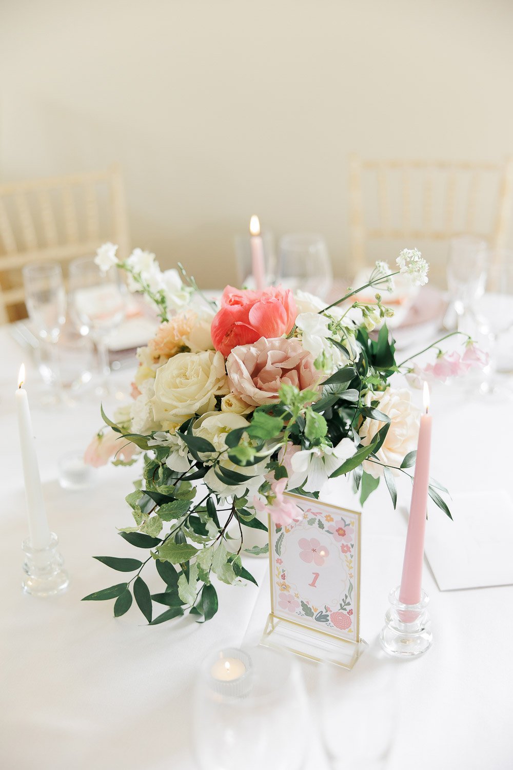 Wedding reception decor photos at Boconnoc