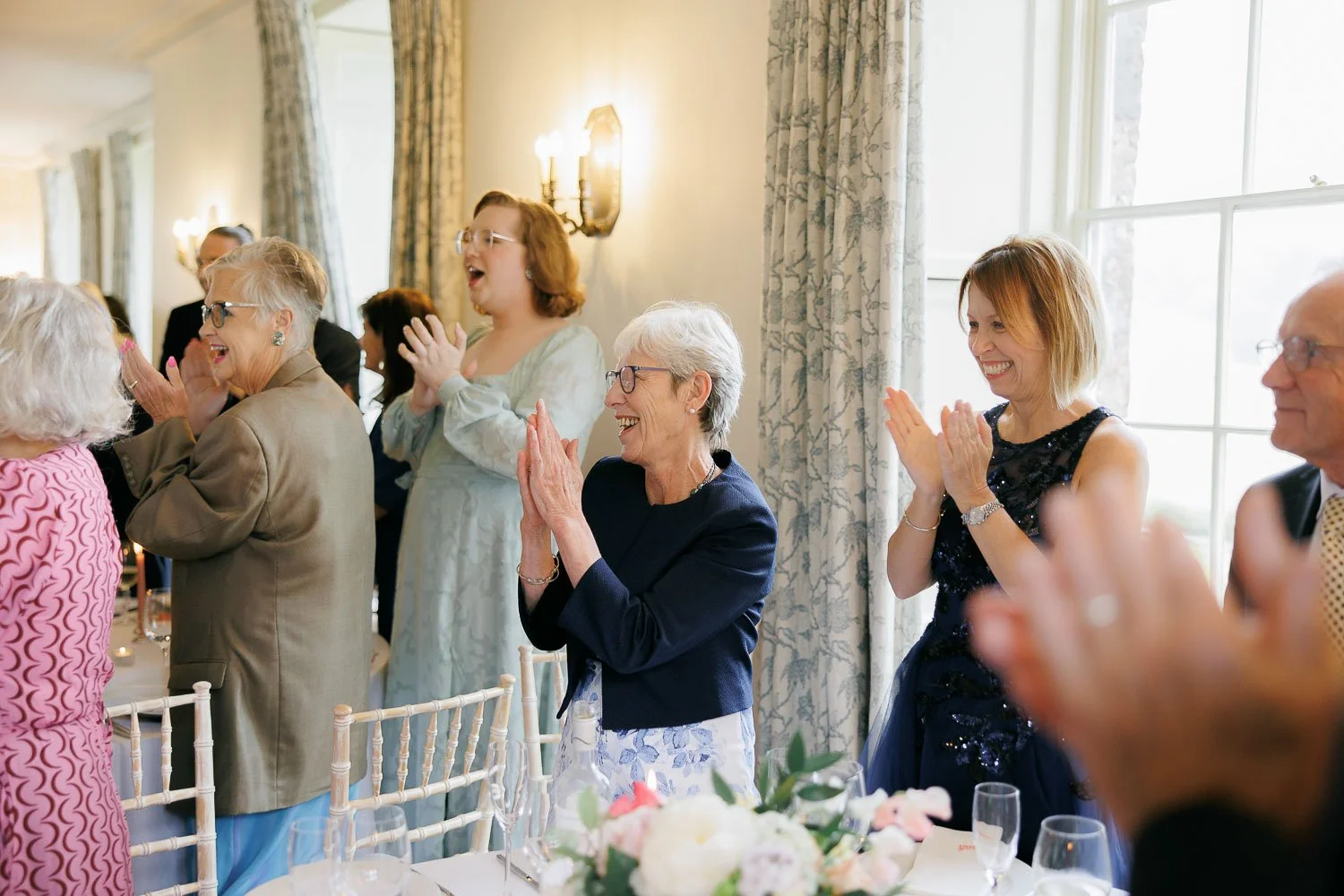 wedding crowd cheering