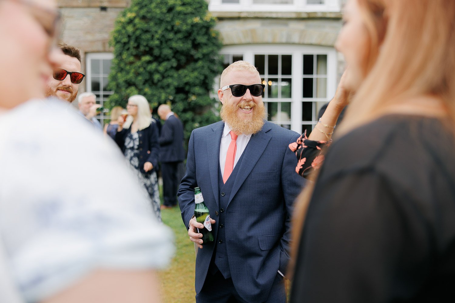 Smiling wedding guest