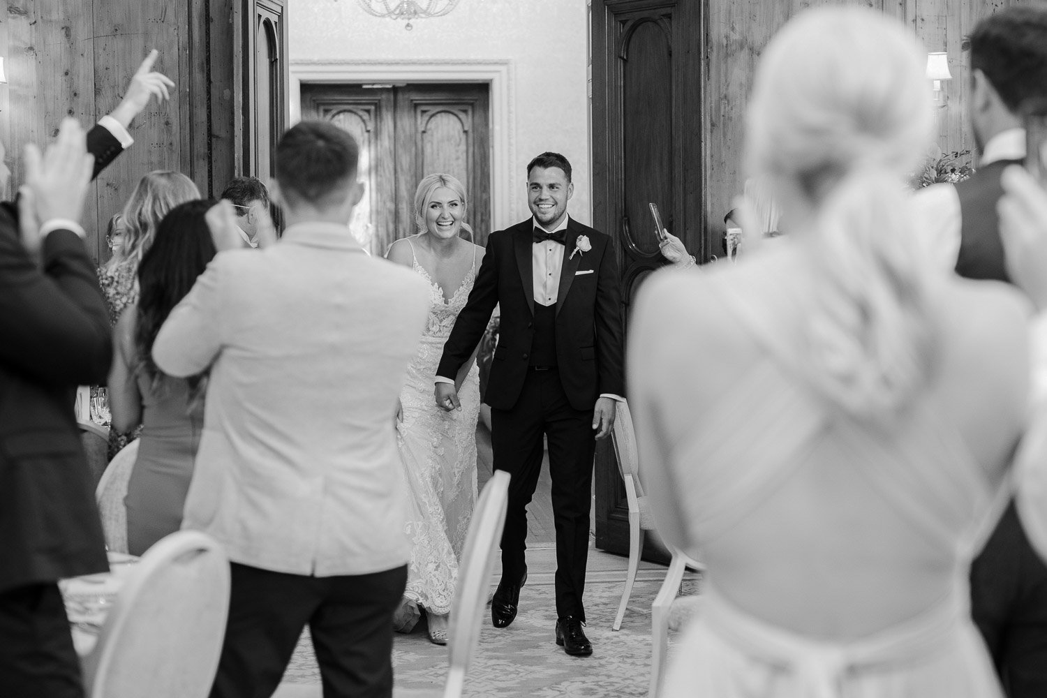 wedding entrance bride and groom hedsor