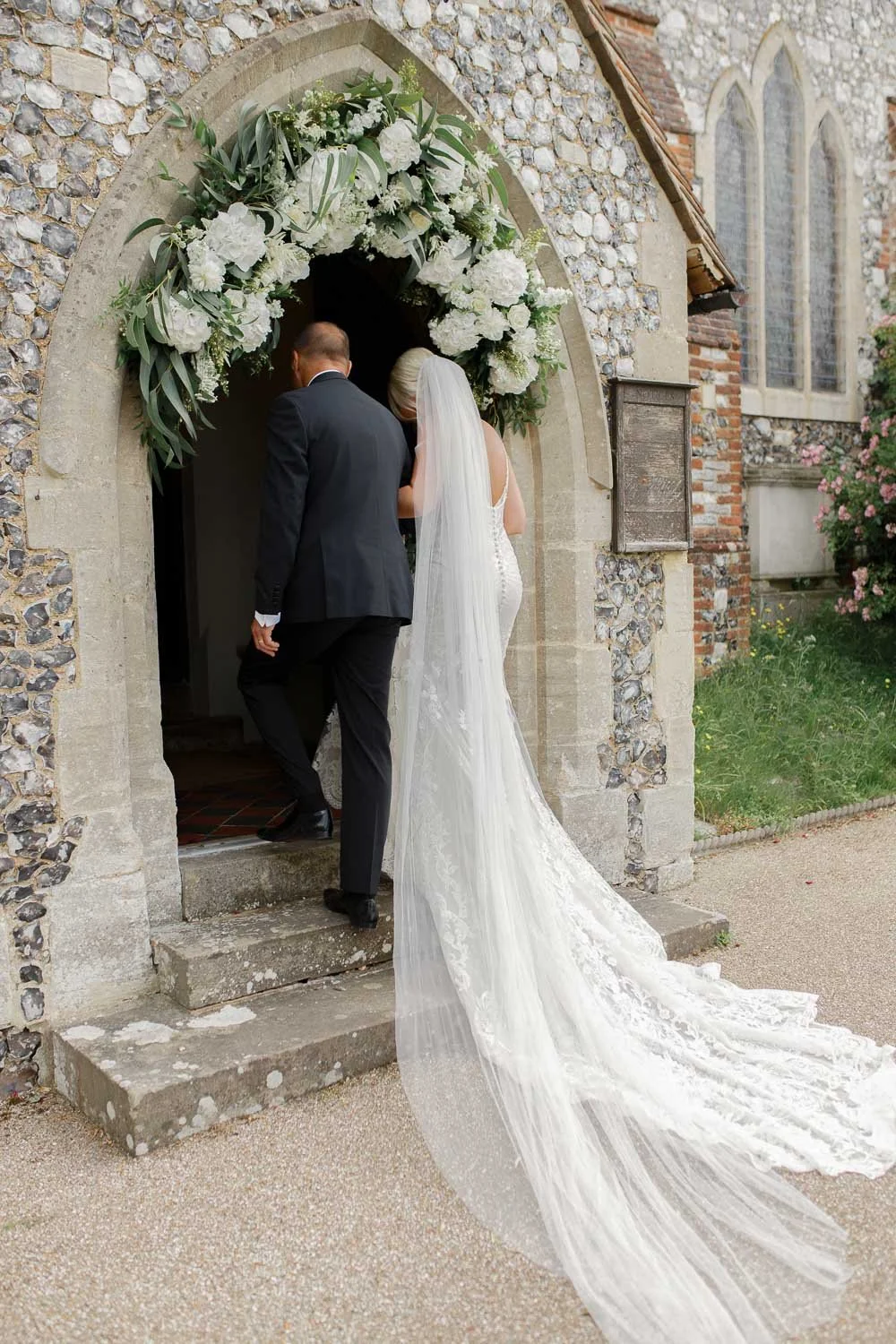 Bride at St Nicholas church door